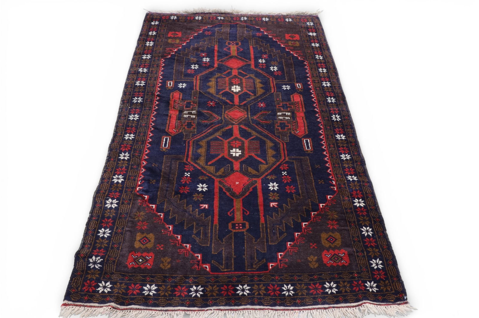 APPROX 6' 7" x 3' 7" HANDMADE WOOL RUG (1 of 4)