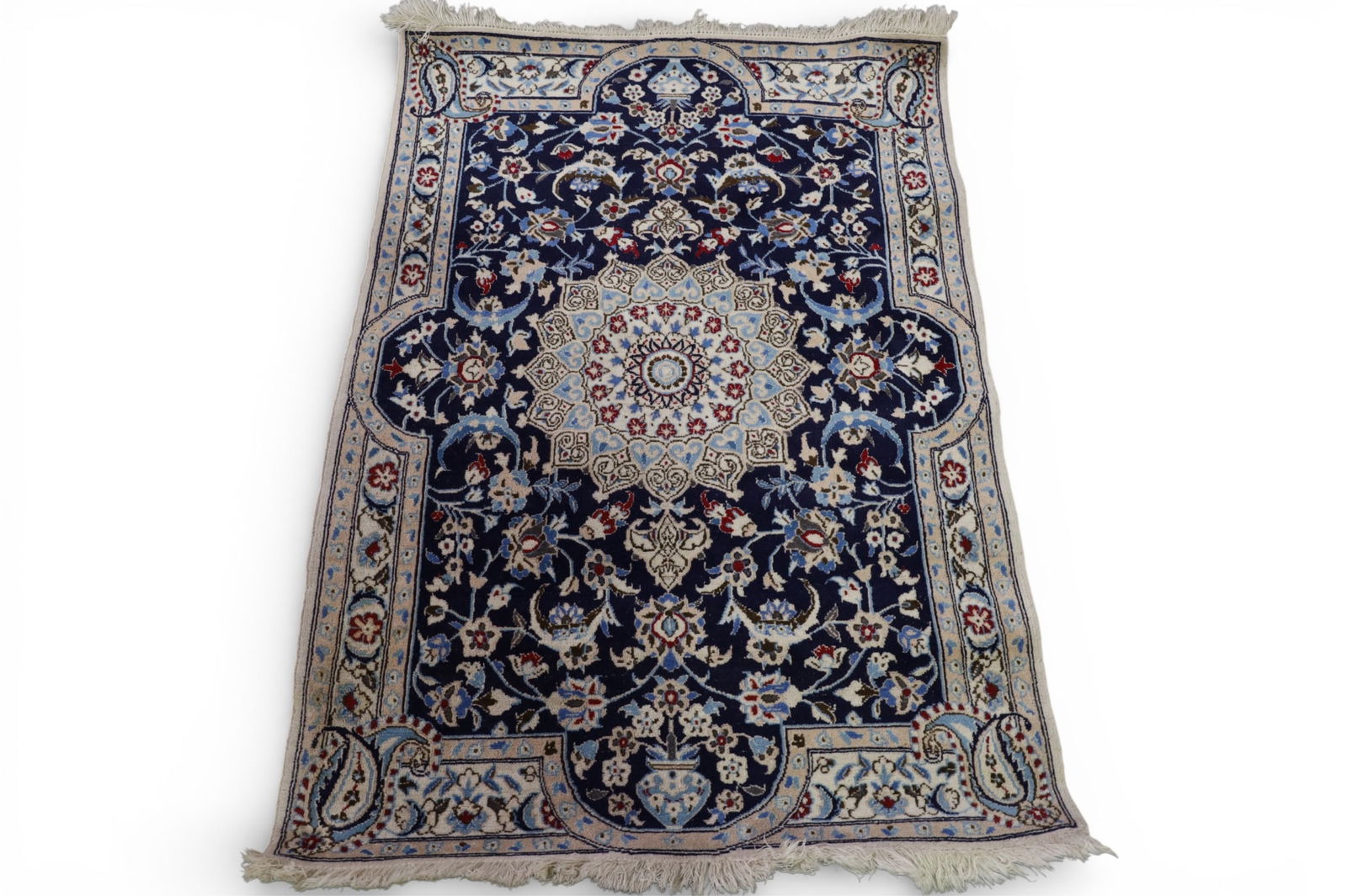 APPROX 4' 3" x 3' HANDMADE WOOL RUG (1 of 4)