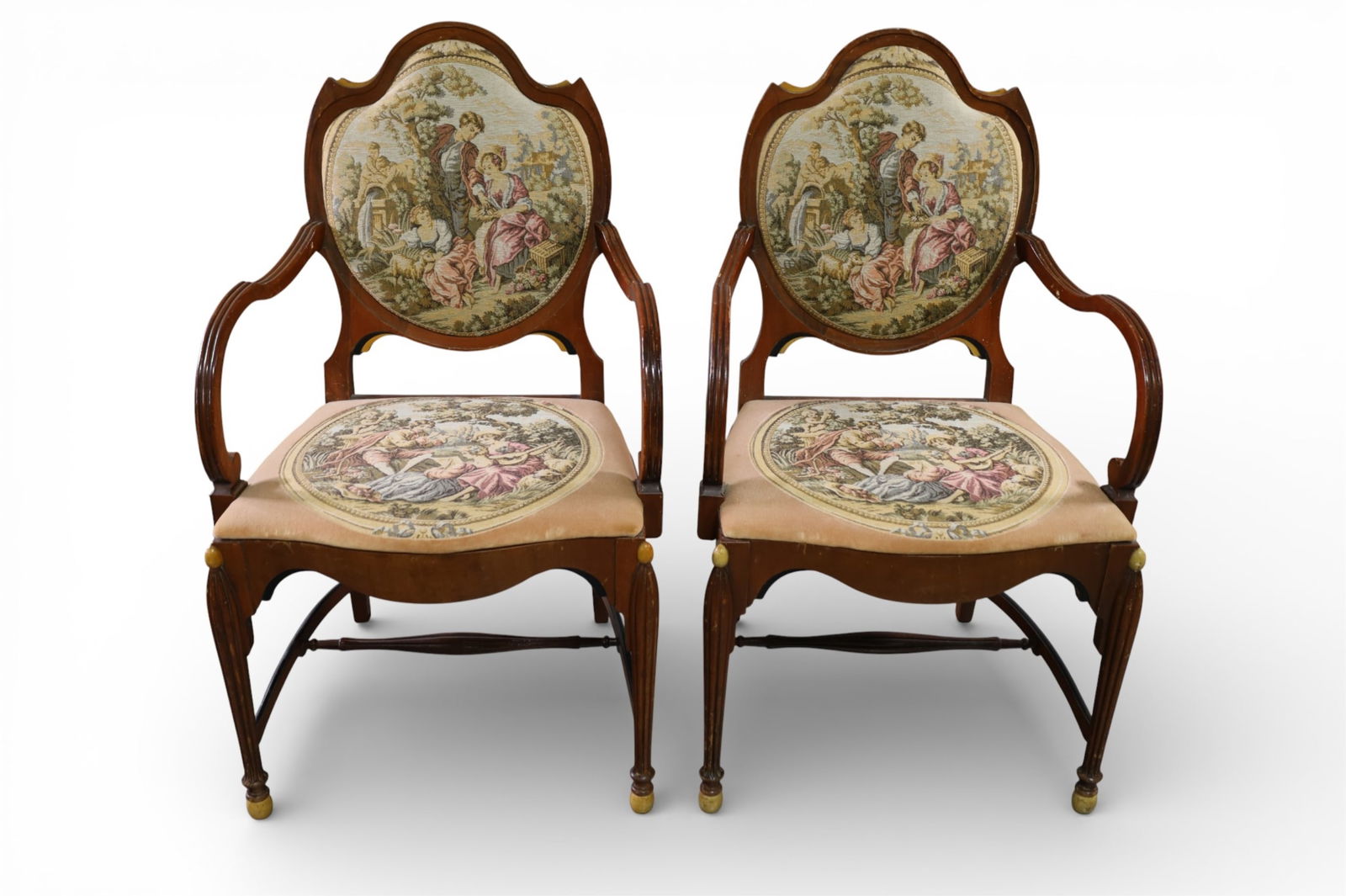 PAIR OF FRENCH STYLE ARMCHAIRS (1 of 3)