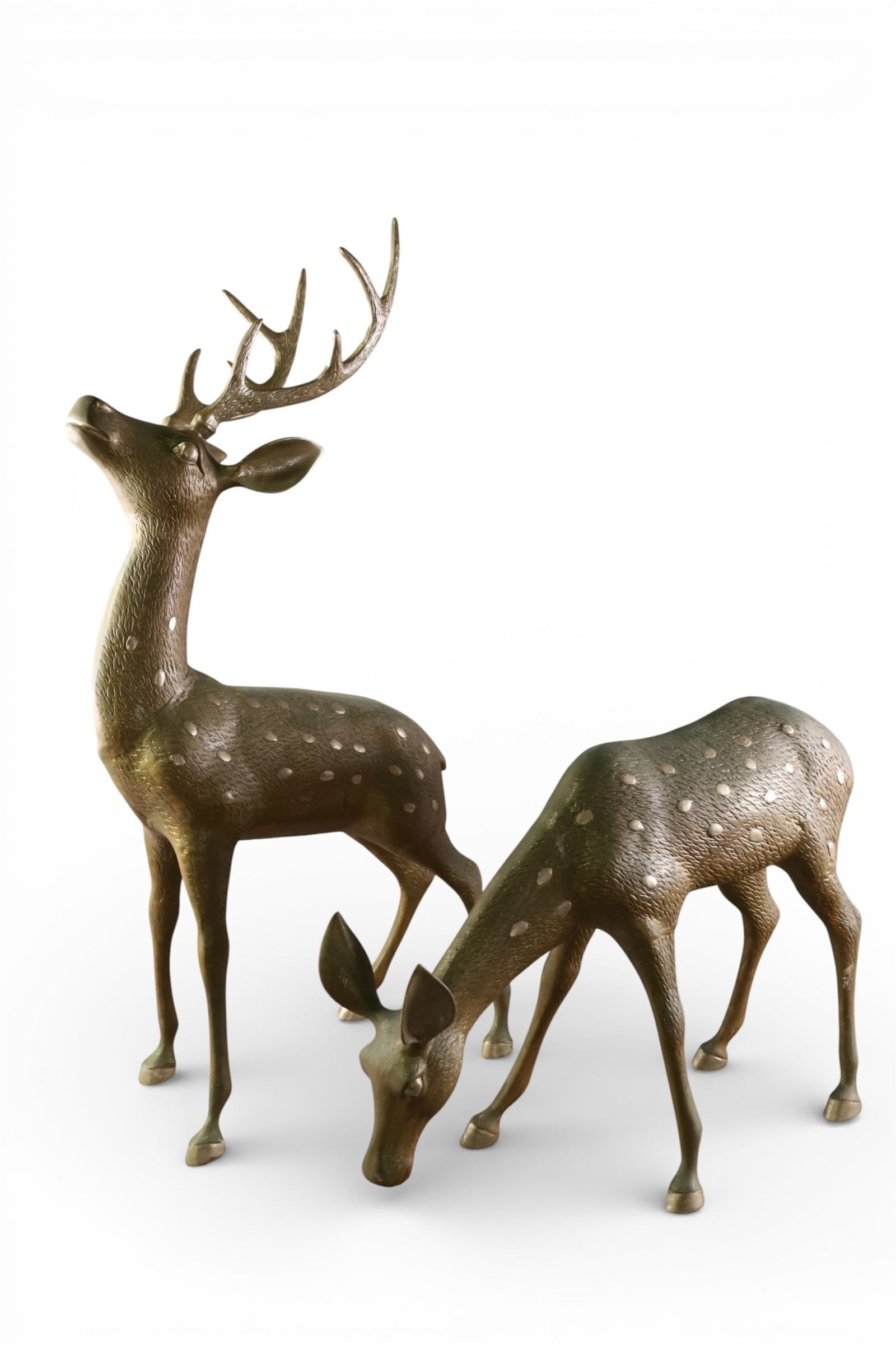 PAIR OF BRASS DEER (1 of 3)