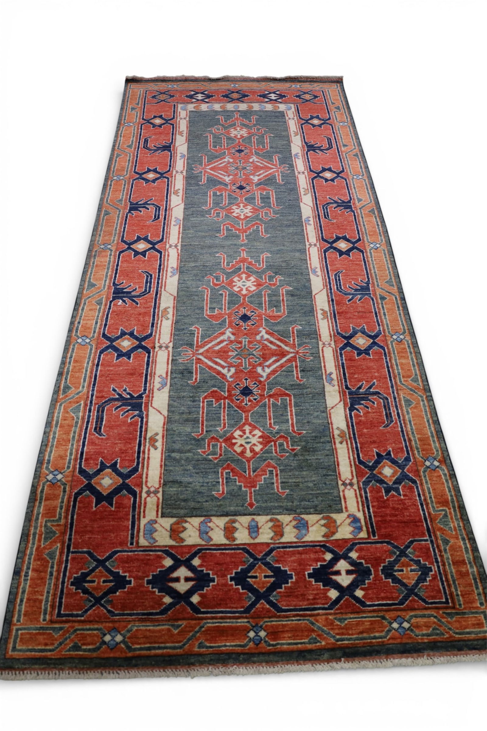 APPROX 4' x 9' 9" HANDMADE WOOL RUG (1 of 4)