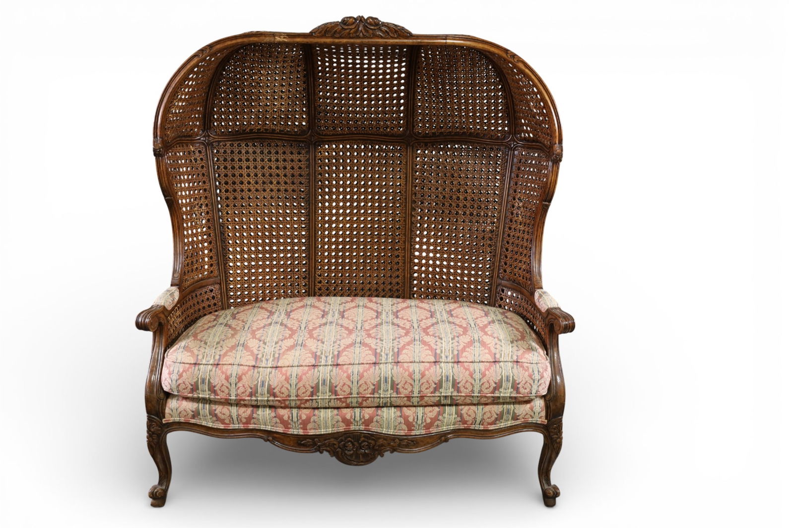 LARGE CANOPY SETTEE & FOOTSTOOL - 2