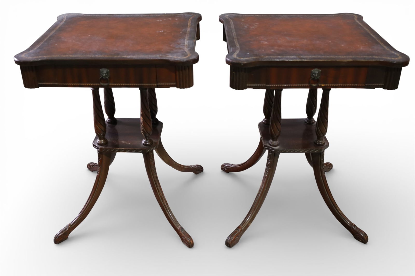 PAIR OF MAHOGANY LAMP TABLES (1 of 4)
