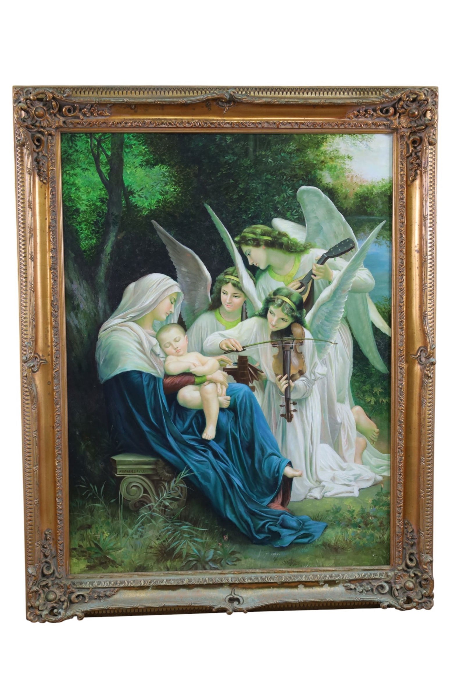 VICTORIAN STYLE WALL HANGING: LARGE VICTORIAN STYLE PRINT, IN LARGE FRAME. 45" x 58" IN FRAME. THIS ITEM EXCEEDS SIZE LIMITATIONS FOR IN HOUSE SHIPPING, MUST BE PICKED UP IN HOUSE OR SHIPPED VIA 3rd PARTY GROUND SHIPPER.