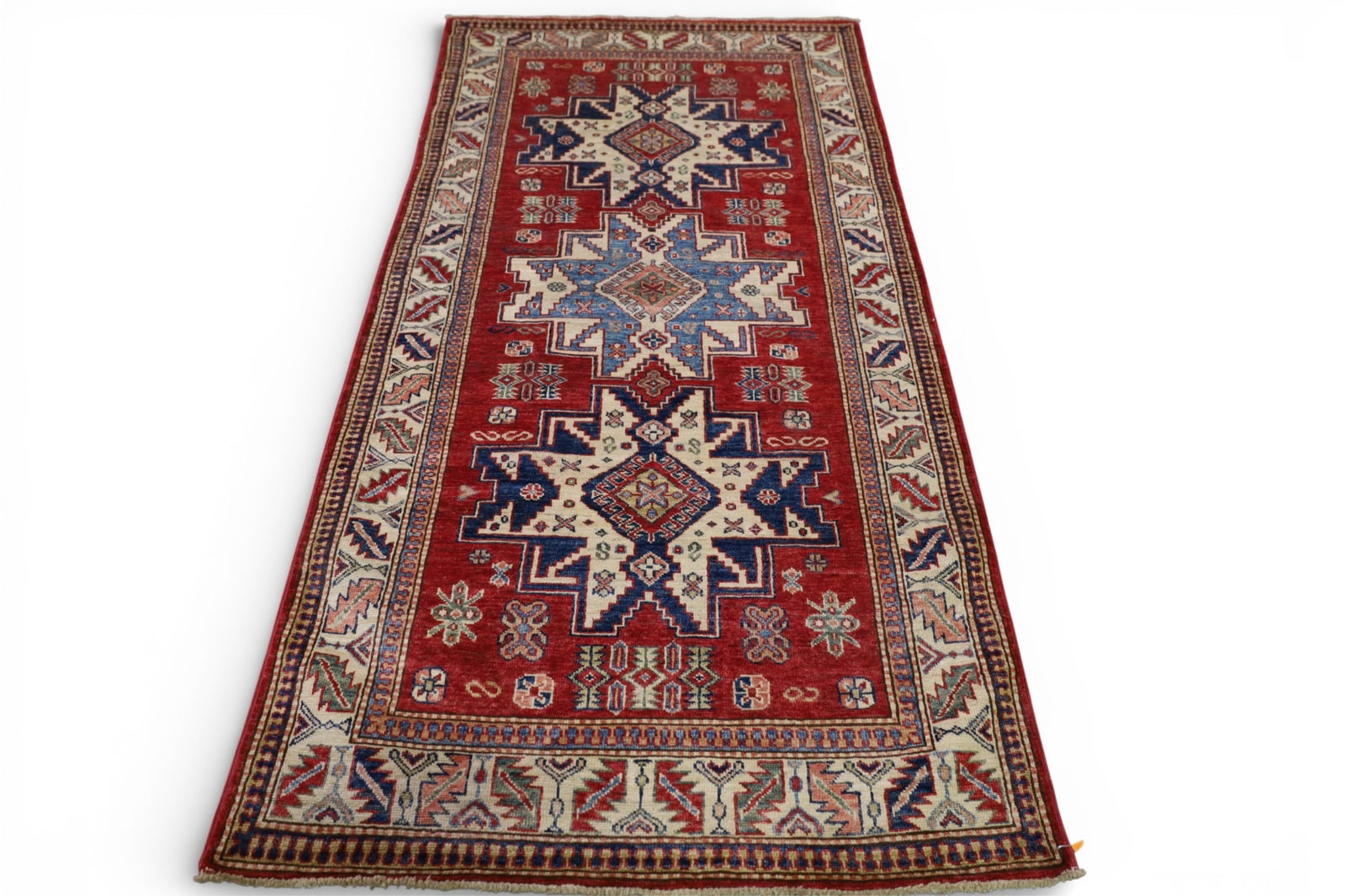 APPROX 3' 3" x 6' 10" HANDMADE WOOL RUG: HANDMADE WOOL RUG,