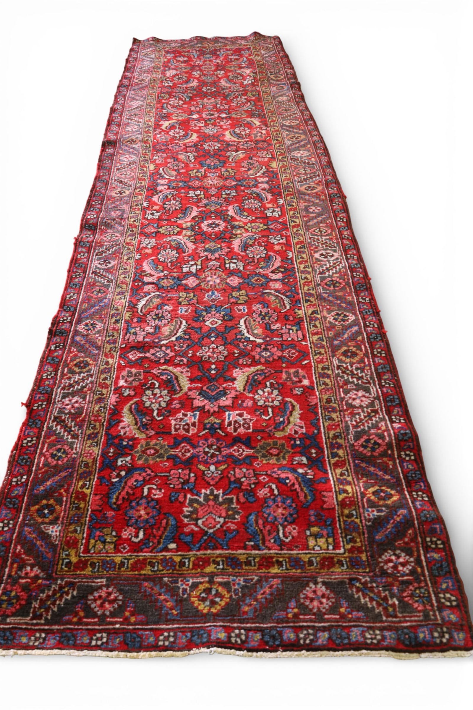 APPROX 3' 9" x 13' 2" HANDMADE WOOL RUG: HANDMADE WOOL RUG.