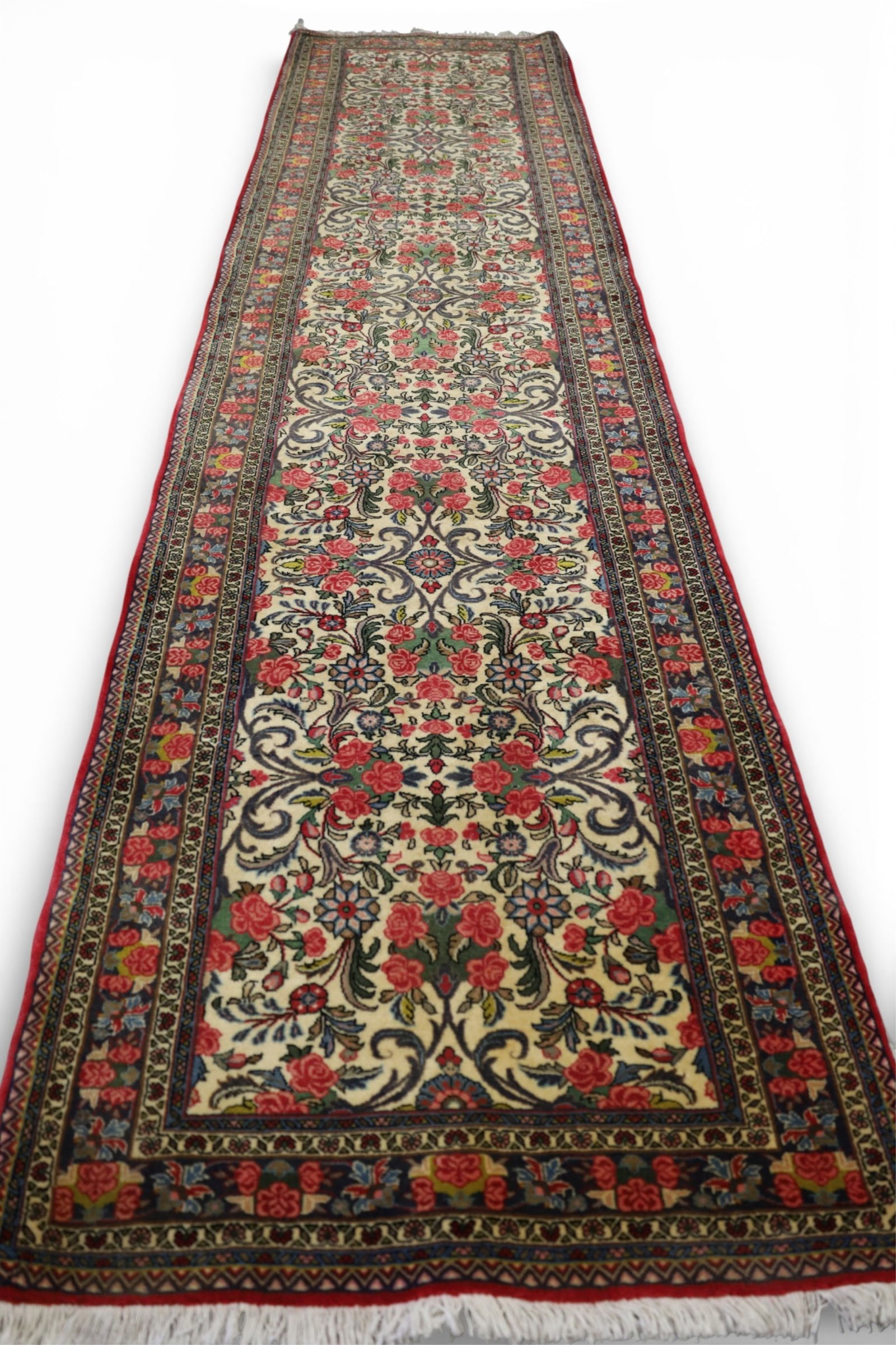 APPROX 13' x 3' HANDMADE WOOL RUG: HANDMADE WOOL RUG,