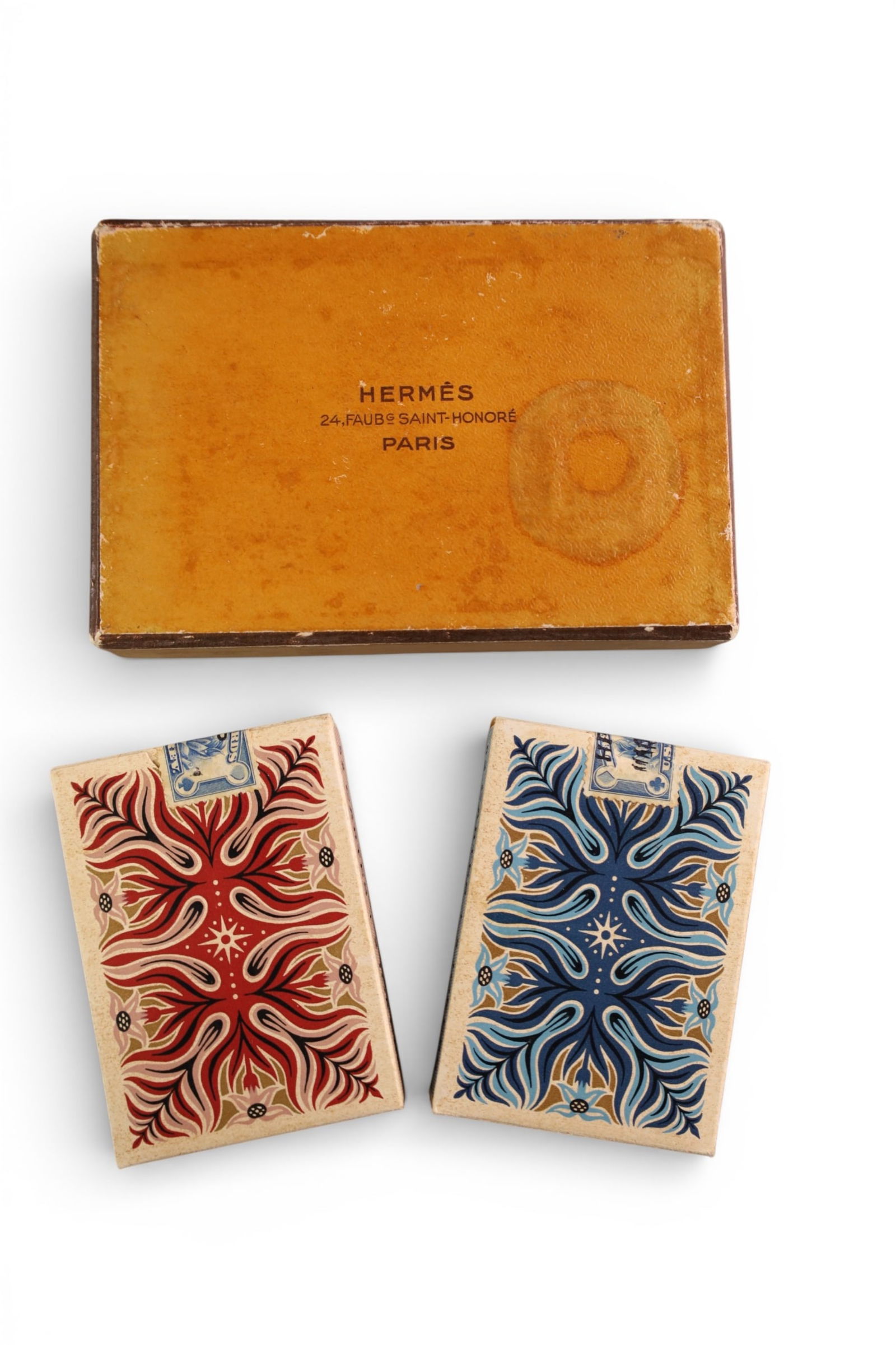 SET OF HERMES PLAYING CARDS: IN ORIGINAL CASE.