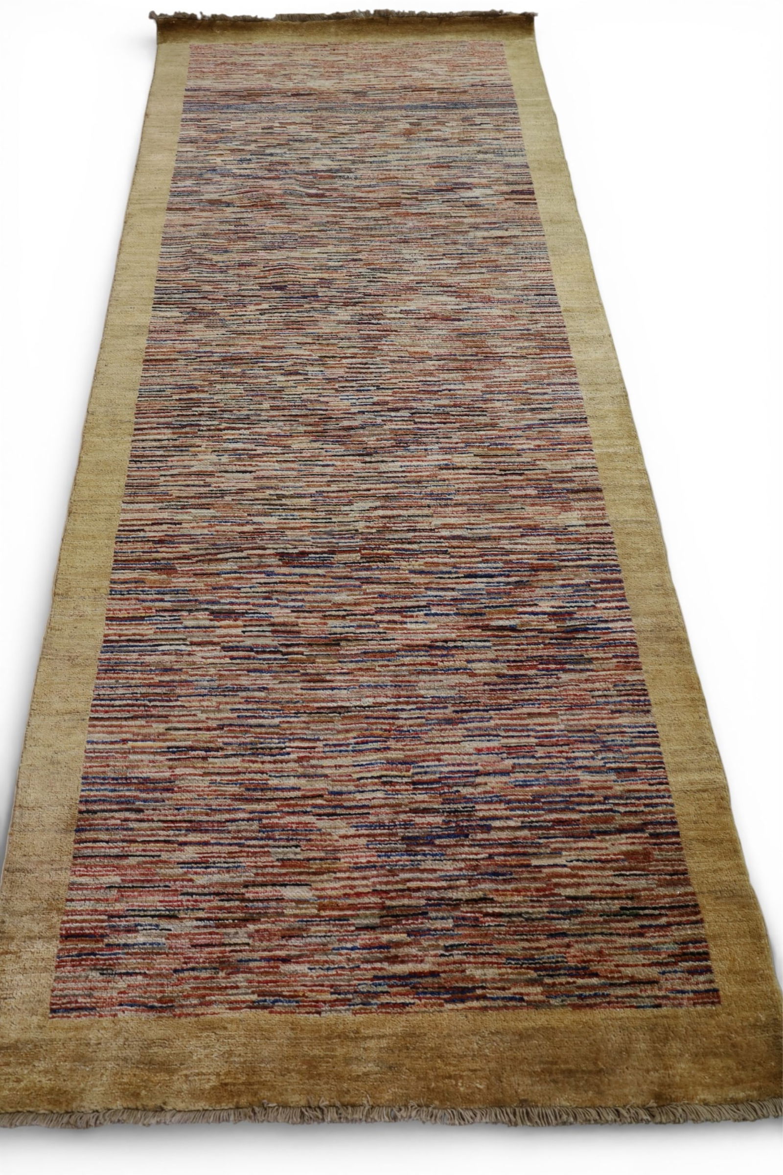 APPROX 9' 8" x 3' 10" HANDMADE WOOL RUG (1 of 5)