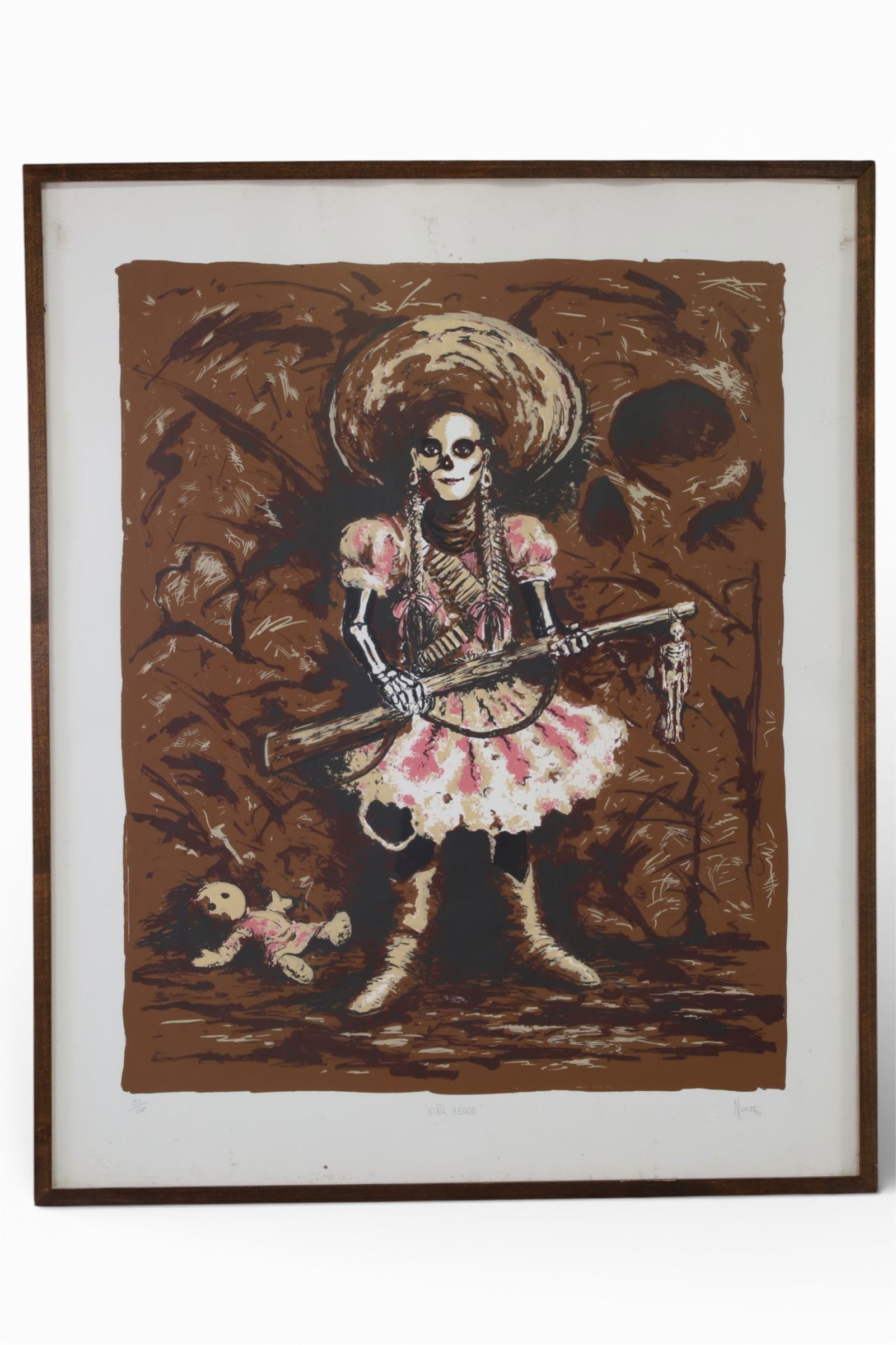 ARMANDO NORTE LITHOGRAPH: TITLED NINA HEROE, LITHGRAPH SIGNED BY ARMANDO NORTE. 30" x 37" THIS ITEM EXCEEDS SIZE LIMITATIONS FOR IN HOUSE SHIPPING, MUST BE PICKED UP IN HOUSE OR SHIPPED VIA 3rd PARTY GROUND SHIPPER.