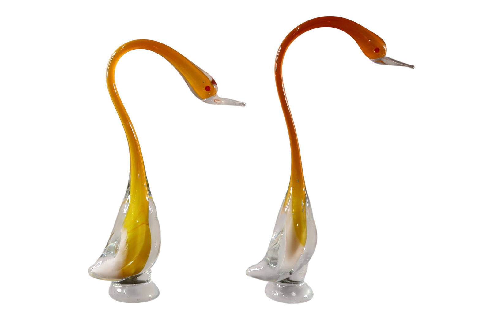 PAIR OF MURANO STYLE GEESE (1 of 3)