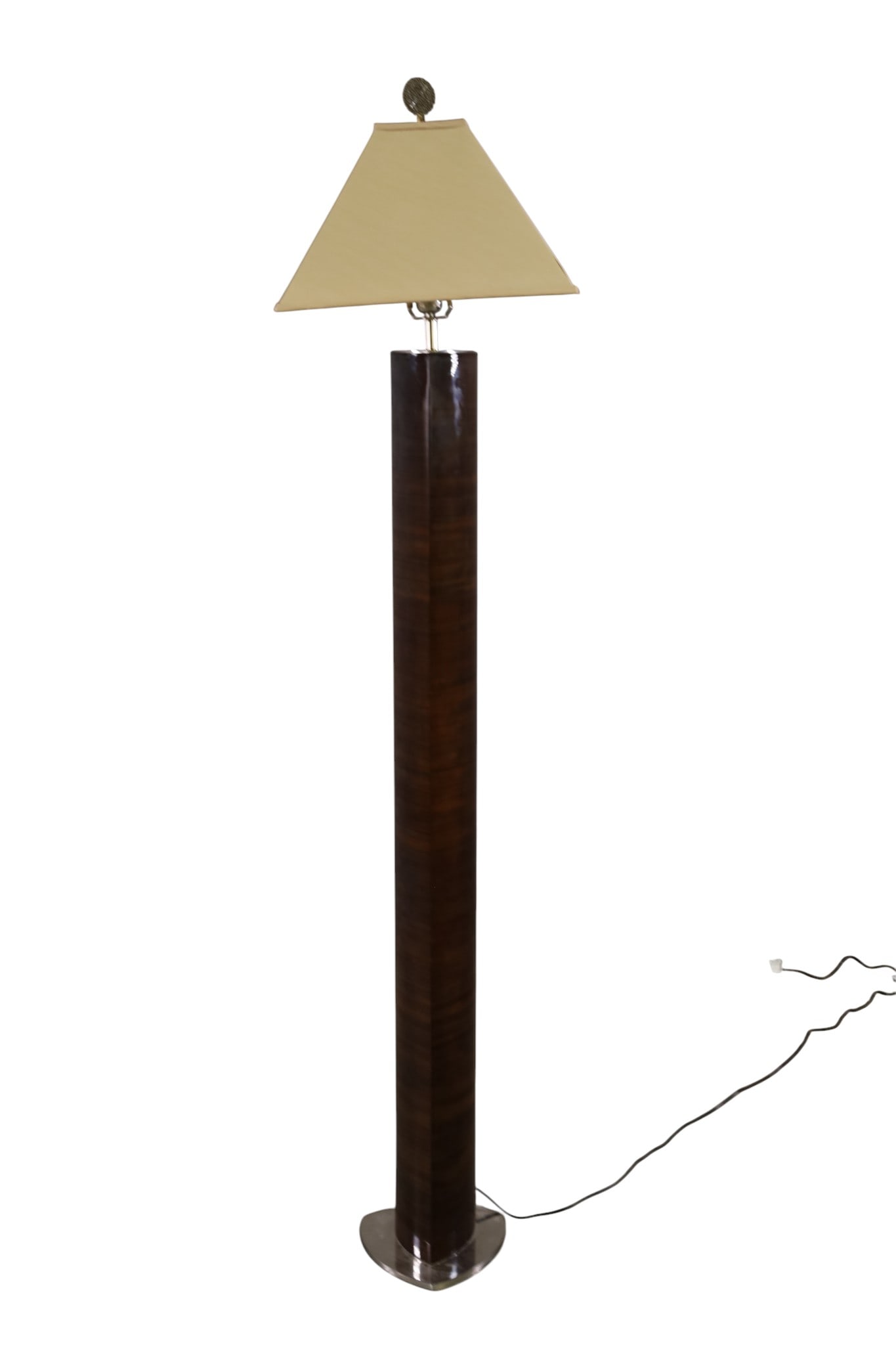 VINTAGE FLOOR LAMP: CHROME AND WOOD VINTAGE FLOOR LAMP, 66" H. THIS ITEM EXCEEDS SIZE LIMITATIONS FOR IN HOUSE SHIPPING, MUST BE PICKED UP IN HOUSE OR SHIPPED VIA 3rd PARTY GROUND SHIPPER.
