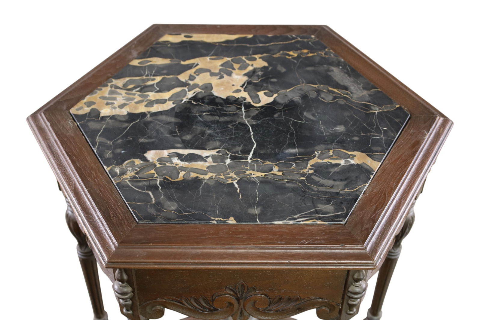 1920'S MARBLE TOP LAMP TABLE - 2