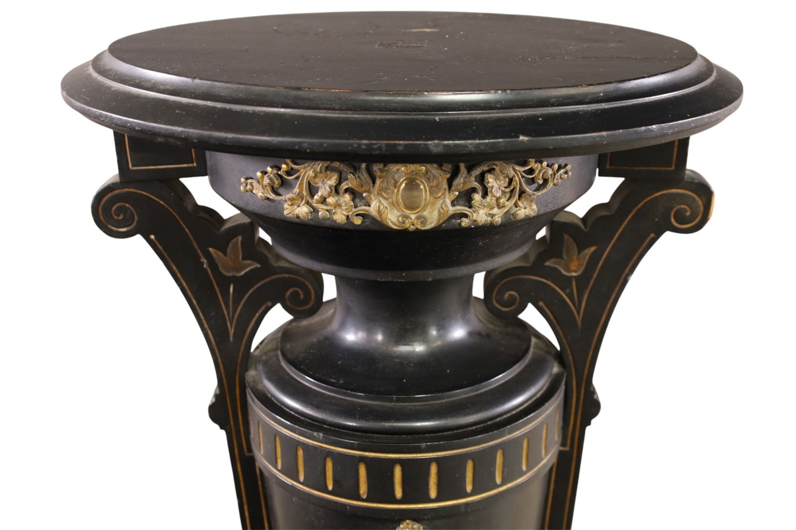 VICTORIAN EBONIZED PEDESTAL - 3