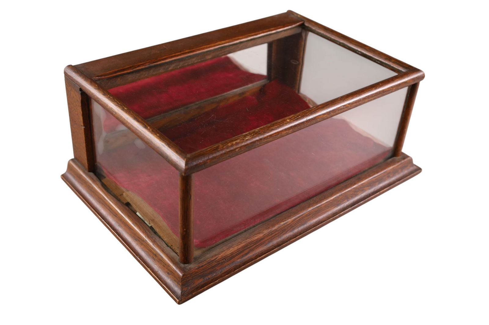 SMALL ANTIQUE TABLE TOP OAK SHOWCASE - 2