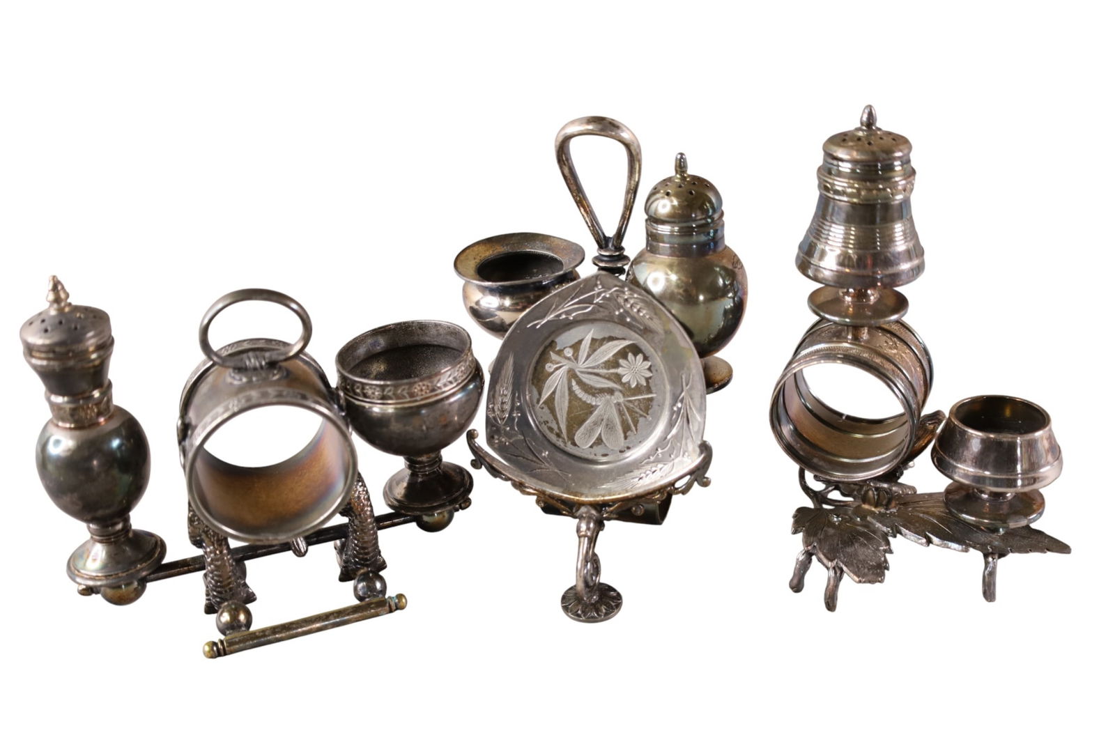 5 VICTORIAN SILVERPLATE CONDIMENT SETS - 3