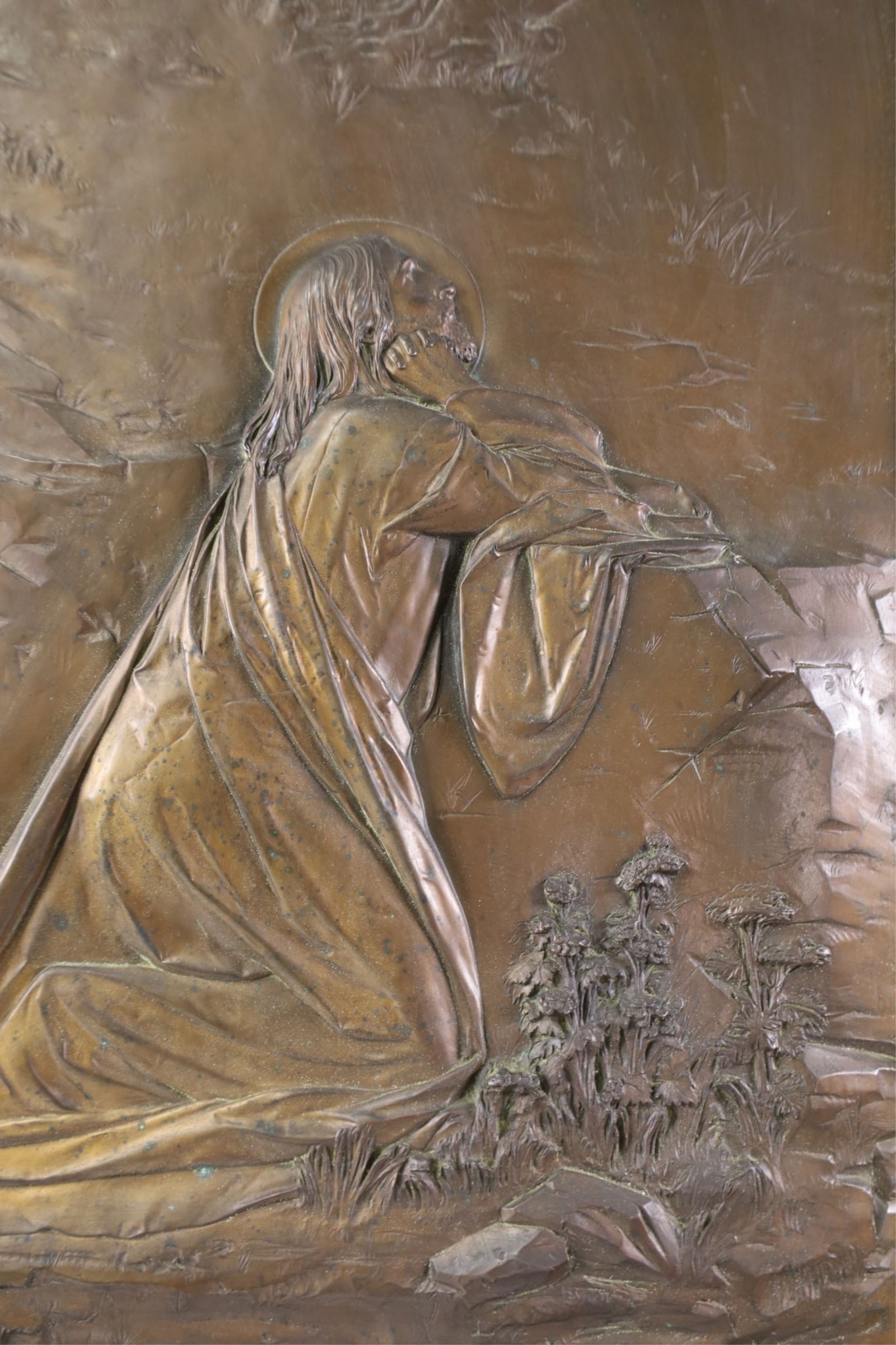 BRONZE FRAMED RELIGIOUS PLAQUE - 2