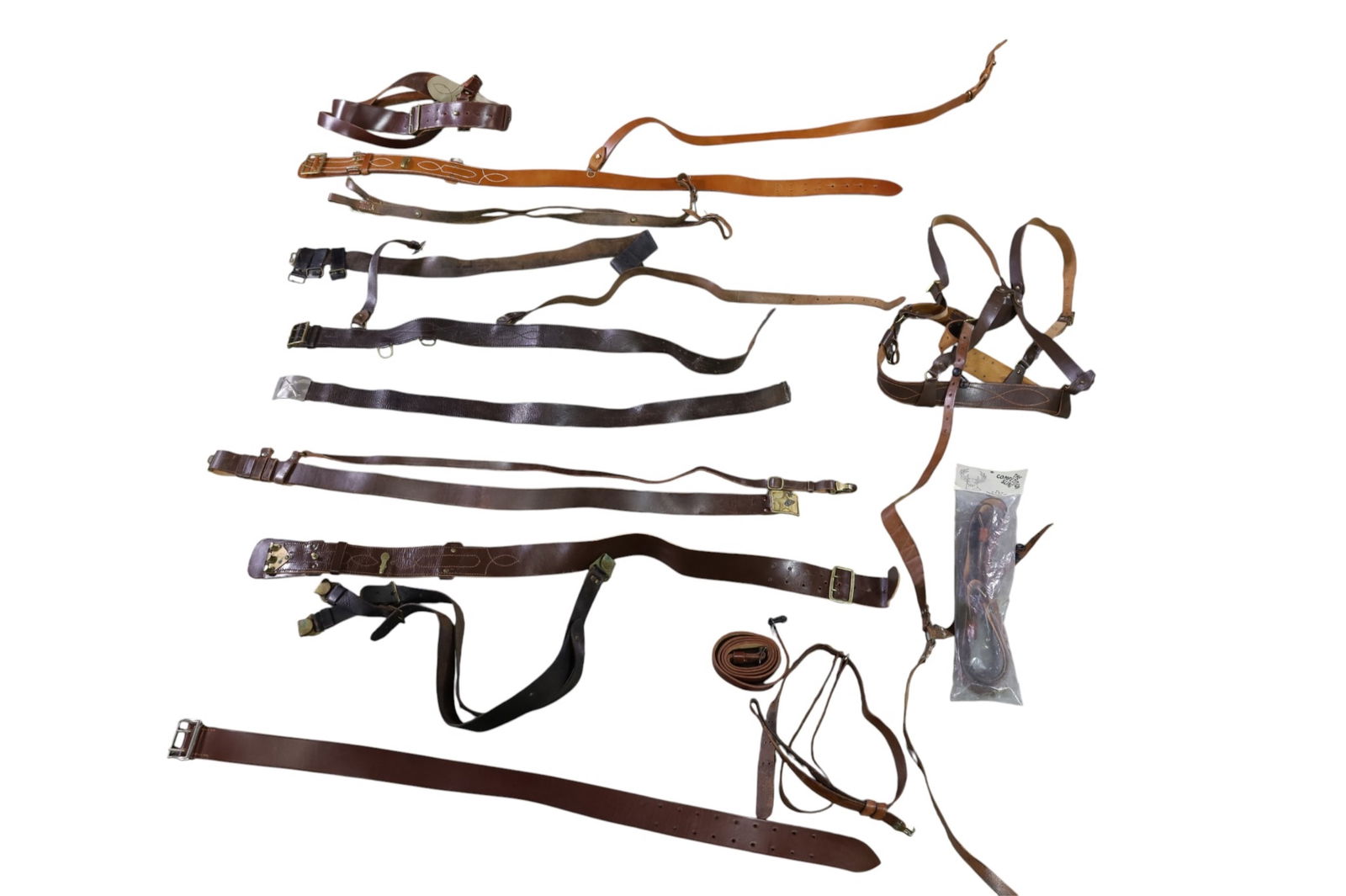 LOT OF MILITARY BELTS & SLINGS: SOME ARE NEWER