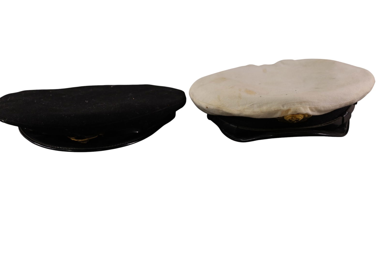 2 SOVIET NAVY OFFICER CAPS: BOTH ARE DRESS CAPS