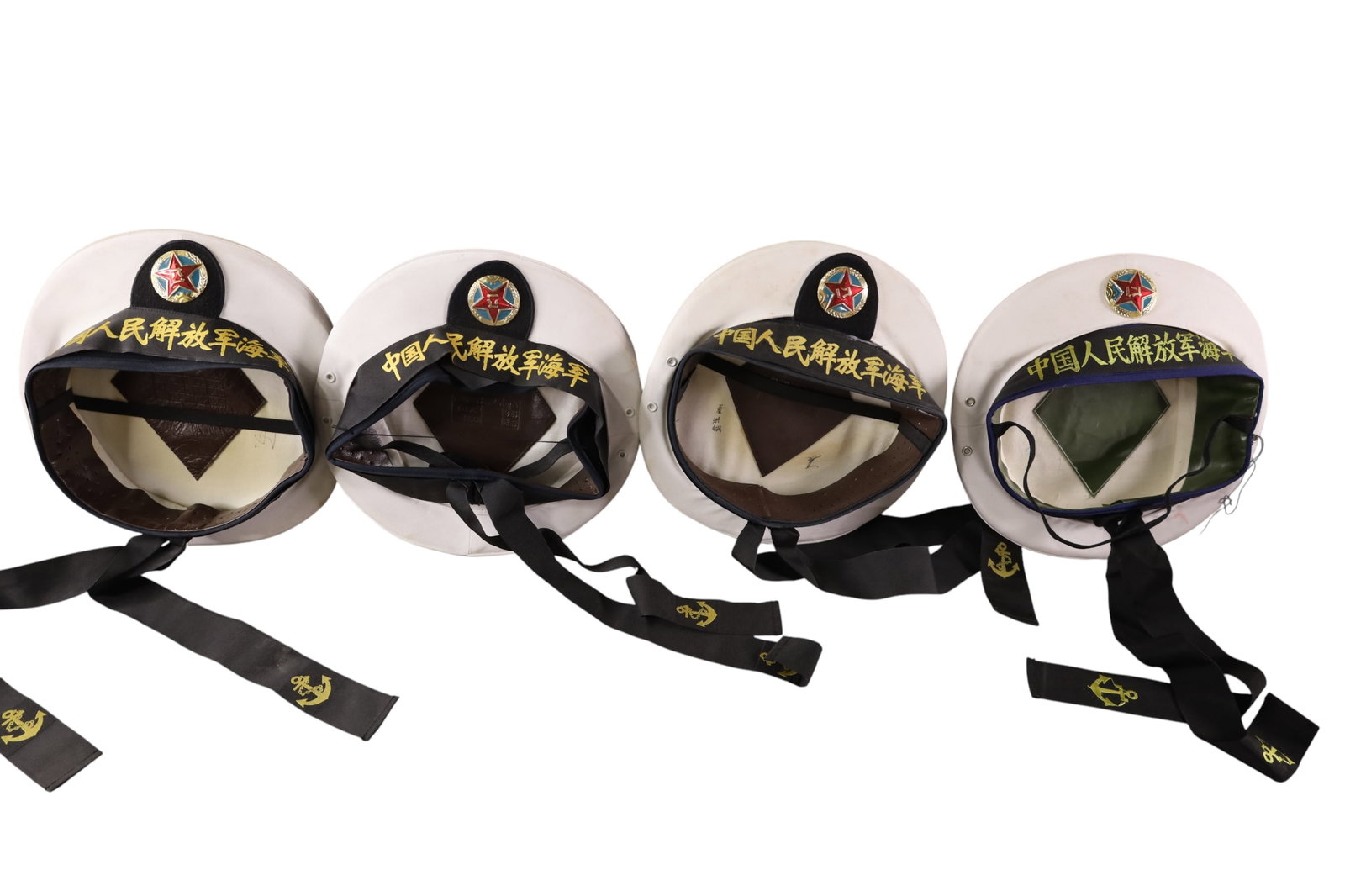 4 CHINESE NAVY HATS: 4 CHINESE NAVY HATS.