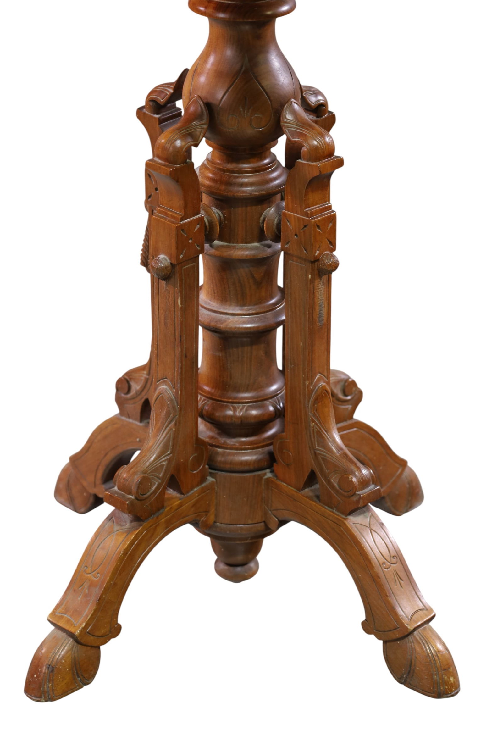 VICTORIAN MARBLE TOP LAMP TABLE - 4