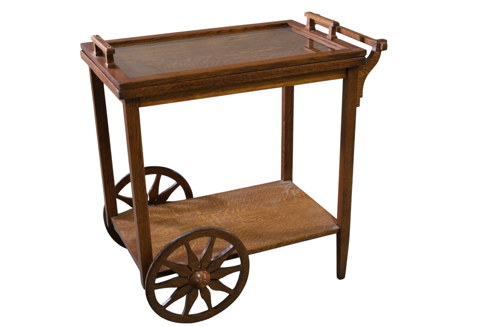 ARTS & CRAFTS OAK TEA CART (1 of 3)