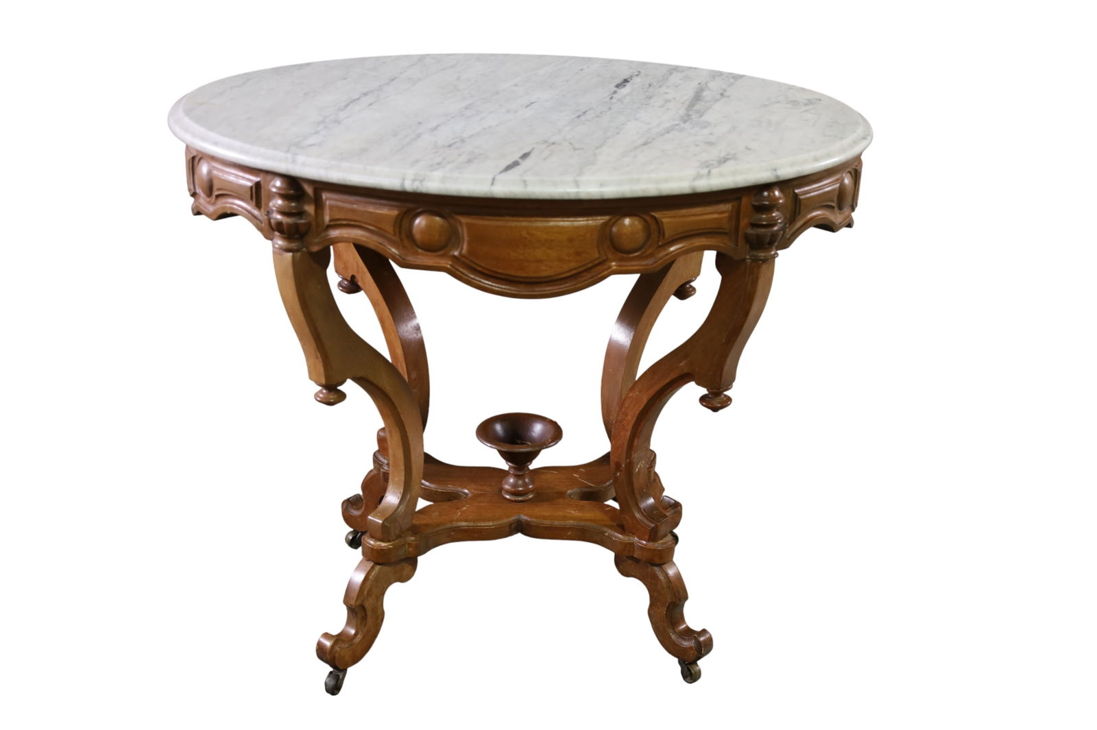 VICTORIAN MARBLE TOP PARLOR TABLE (1 of 4)