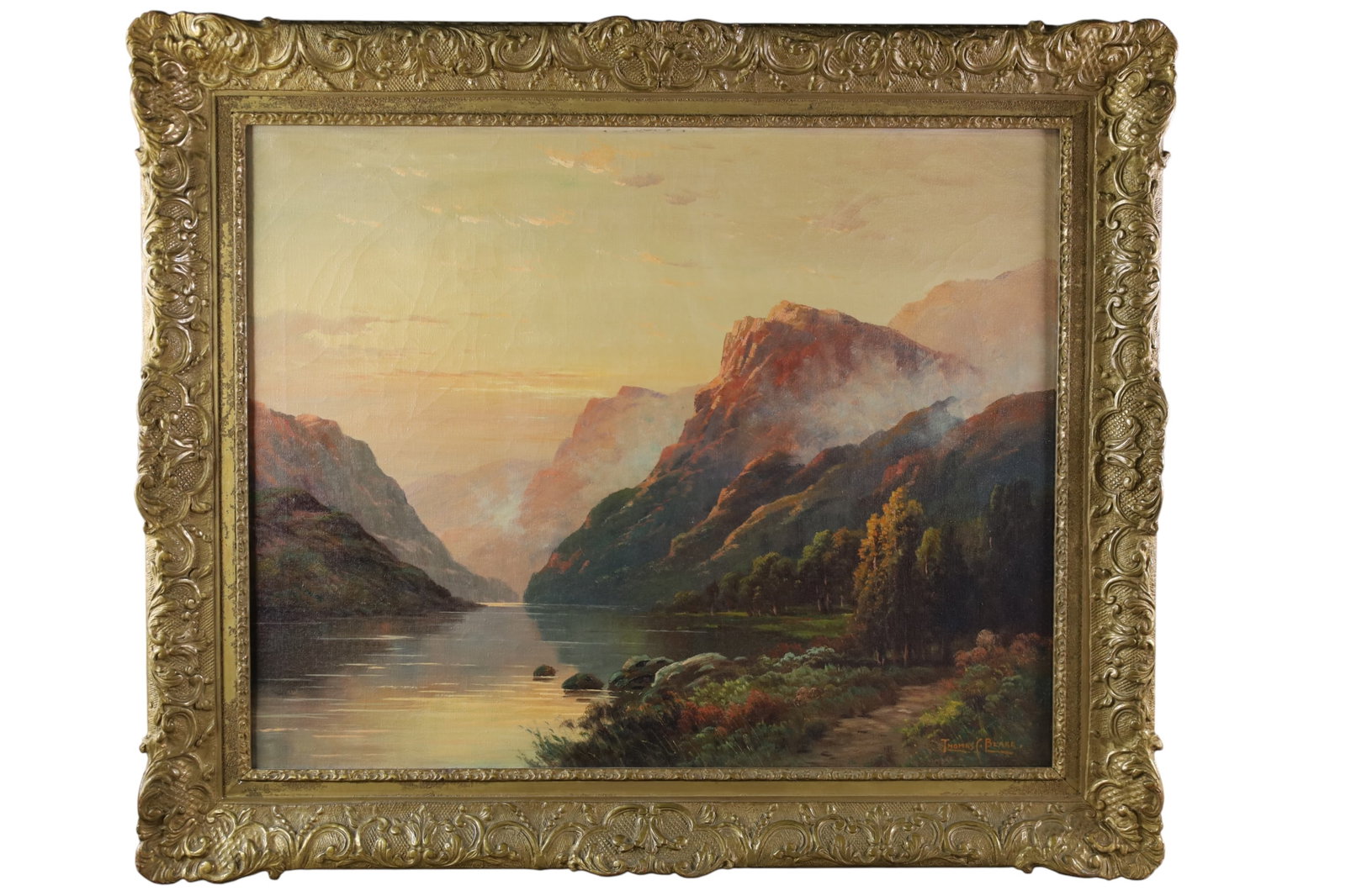 ANTIQUE MOUNTAIN LANDSCAPE OIL PAINTING (1 of 3)