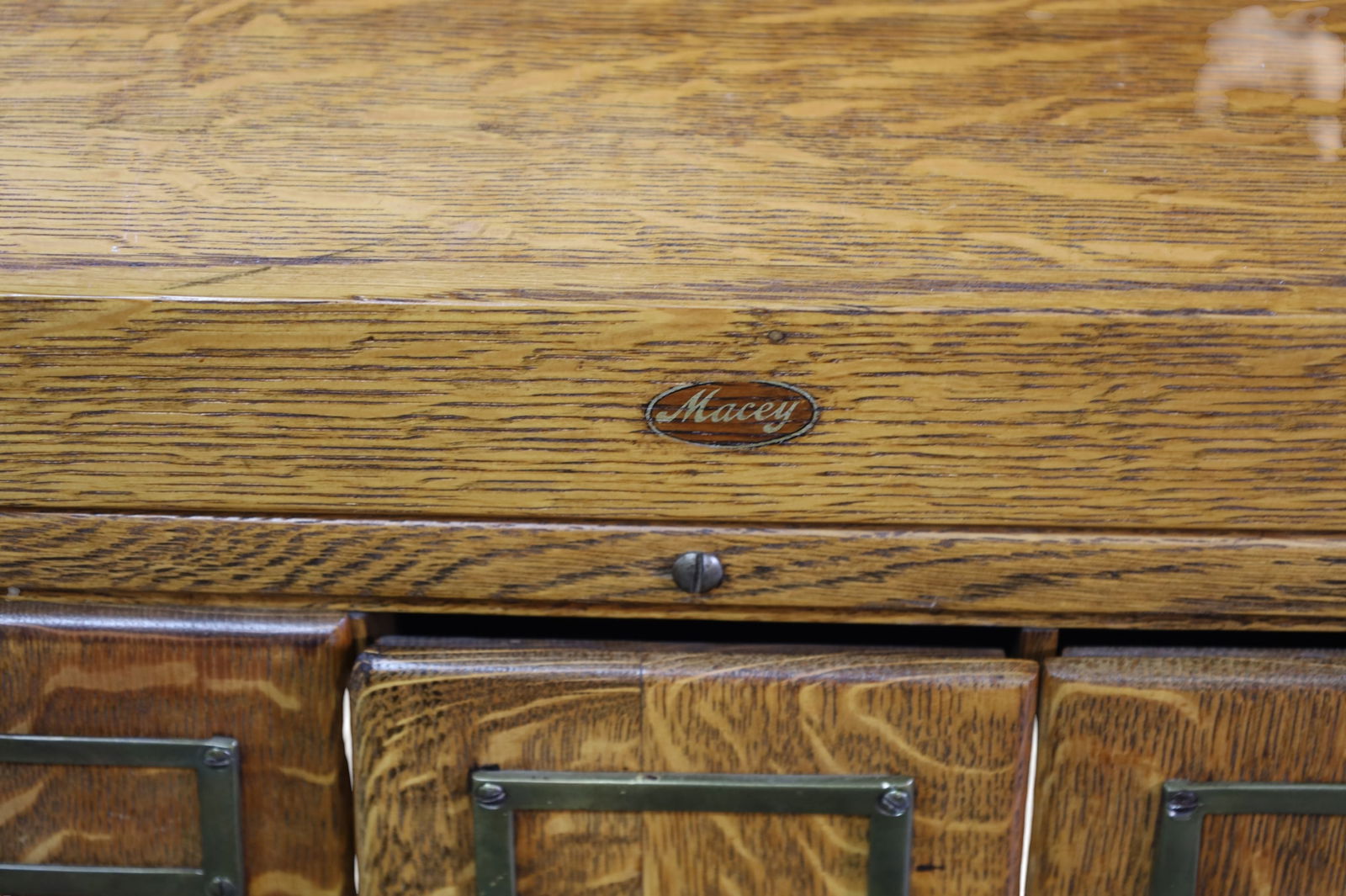 SMALL 2 STACK OAK FILE CABINET - 3