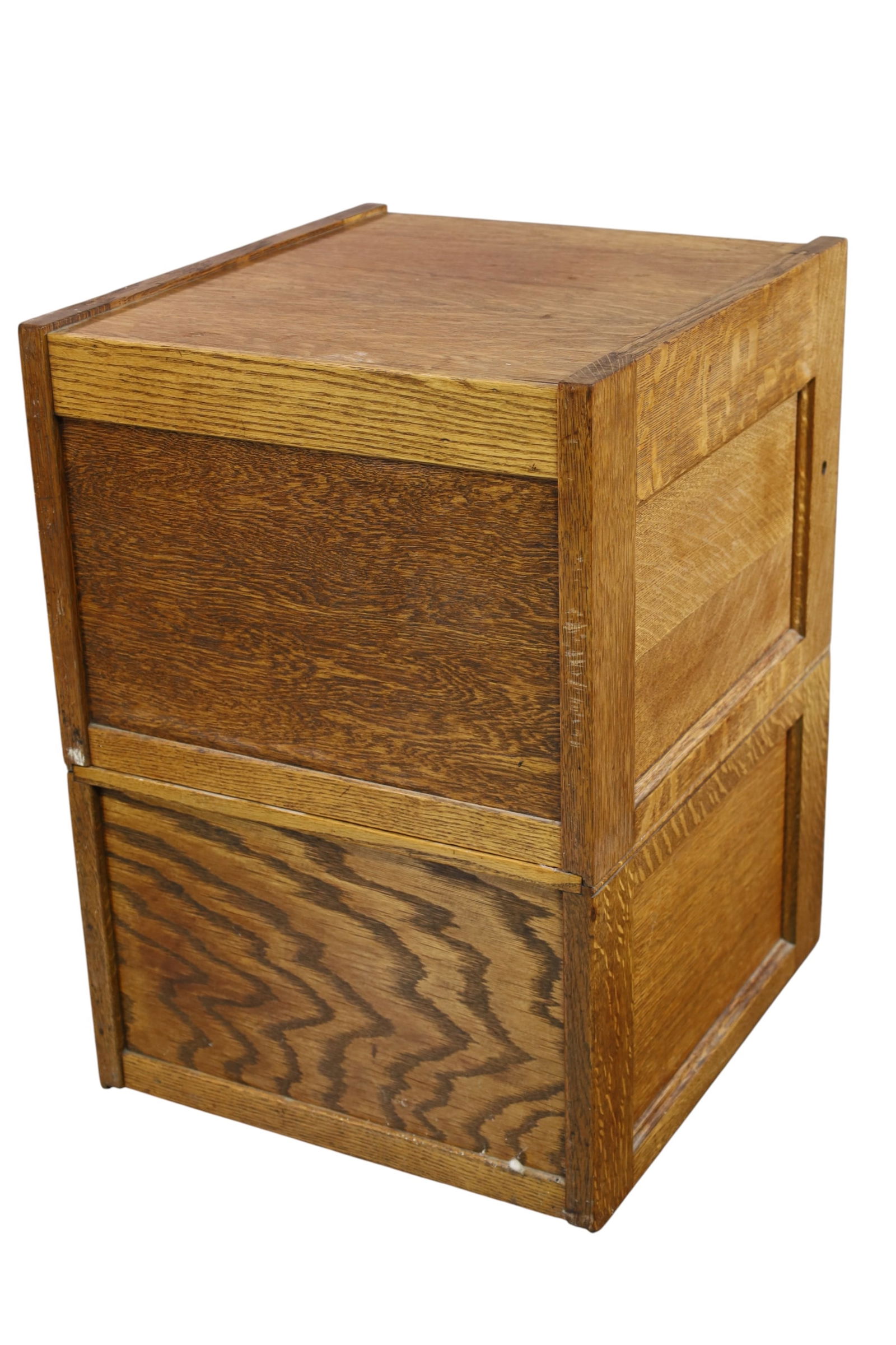 SMALL 2 STACK OAK FILE CABINET - 4