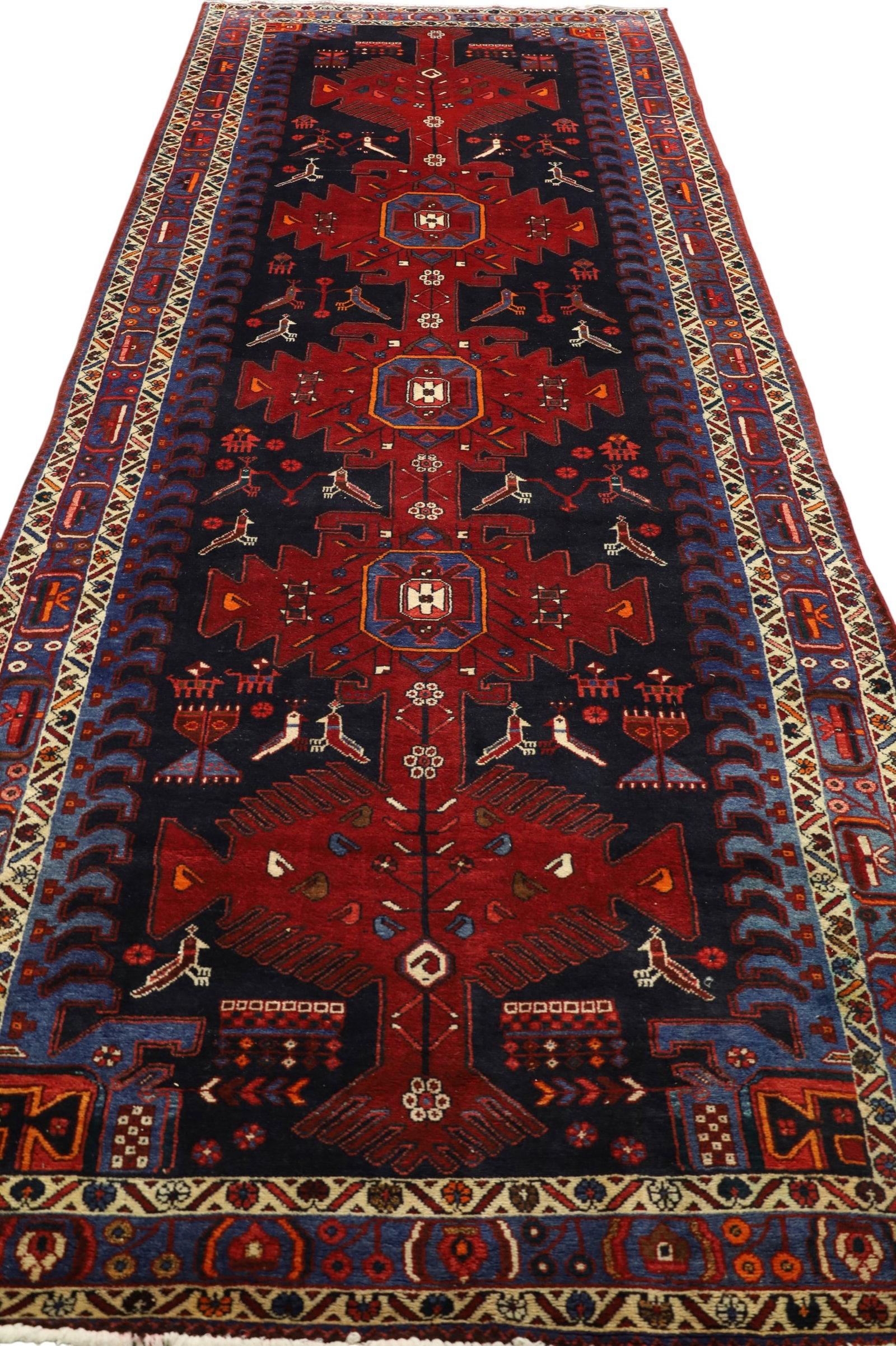 APPROX 5' 2" x 12' 5" HANDMADE WOOL RUG (1 of 4)