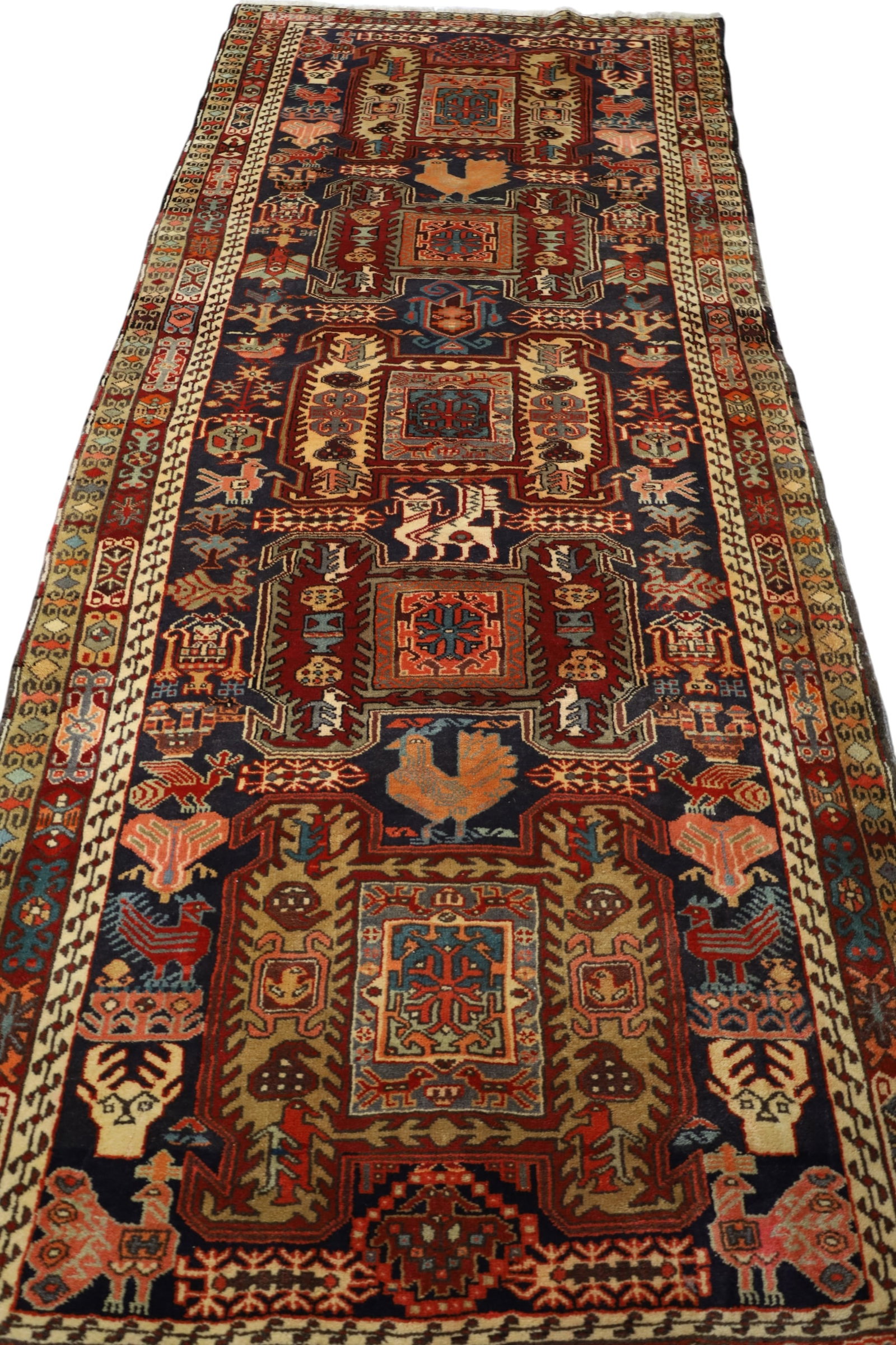 APPROX 3' 11" x 9' 11" HANDMADE WOOL RUG (1 of 4)