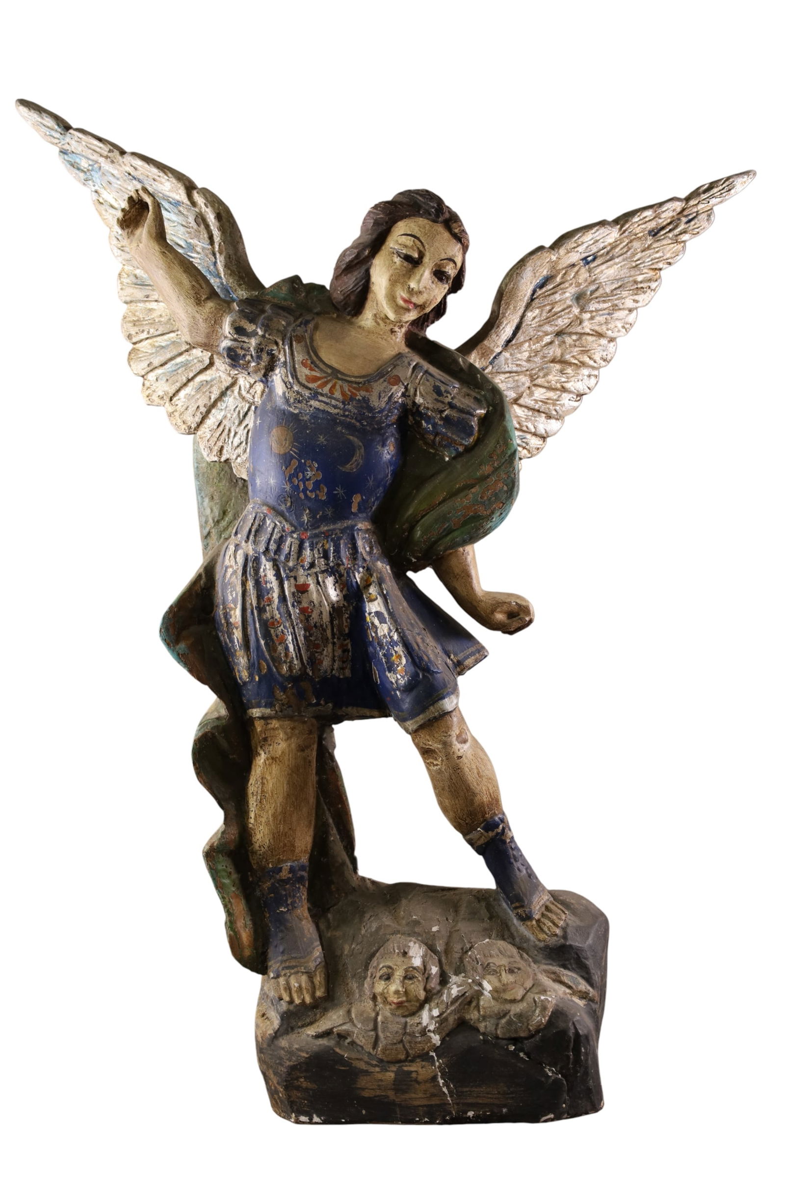 LARGE CARVED RELIGIOUS FIGURE (1 of 2)