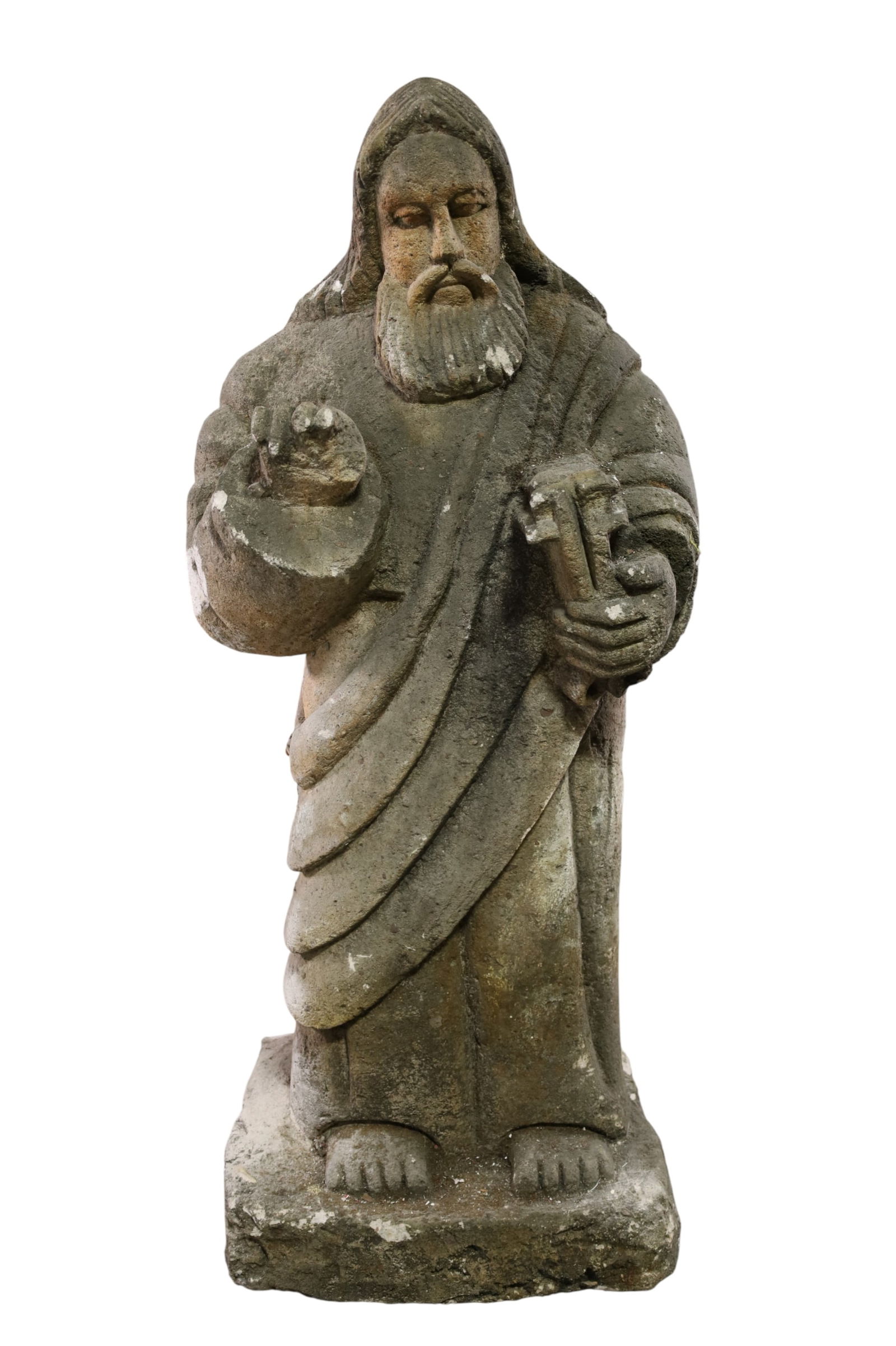 LARGE RELIGIOUS CONCRETE GARDEN STATUE (1 of 3)