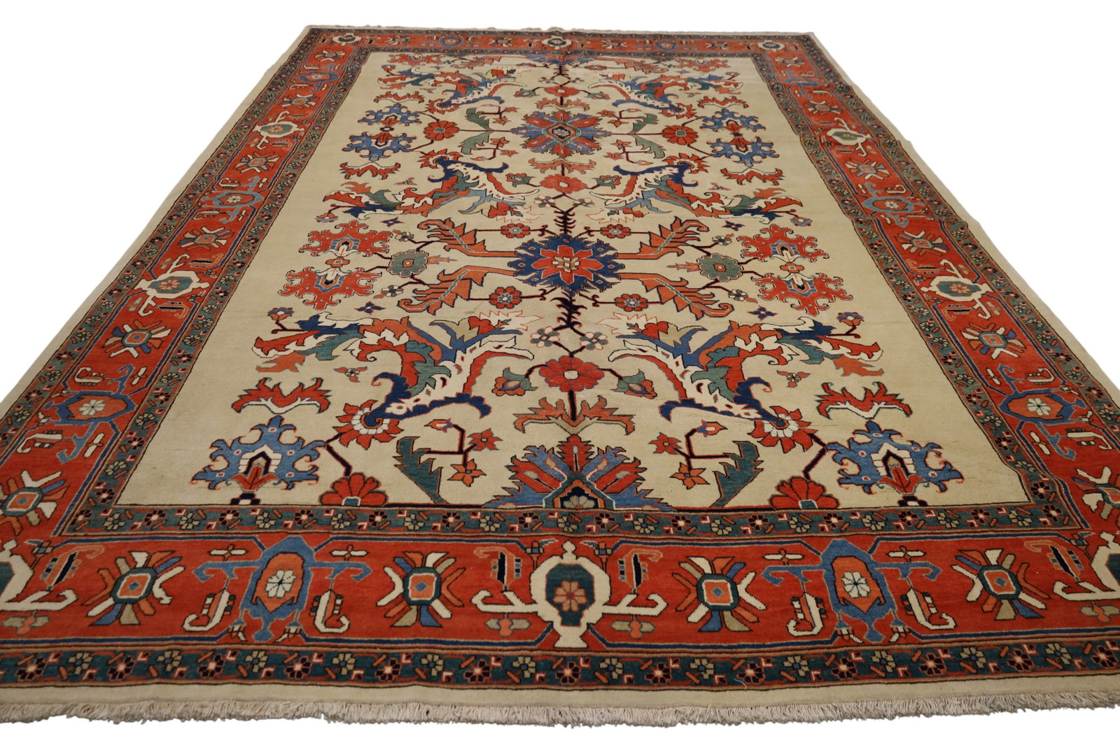 APPROX 9' 10" x 13' 5" HANDMADE WOOL RUG (1 of 4)