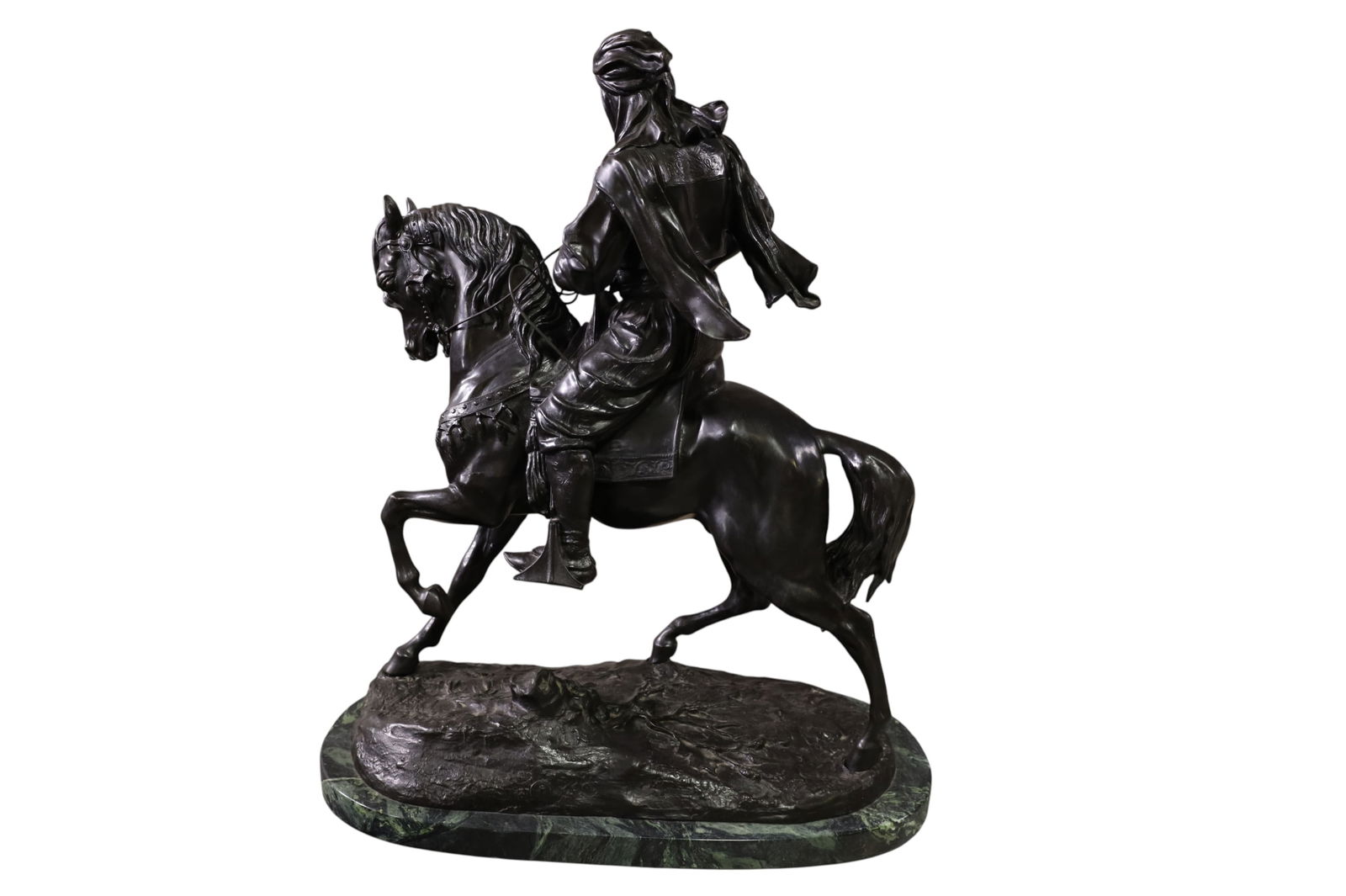 LARGE CAVALIER ARABE BRONZE FIGURE - 4