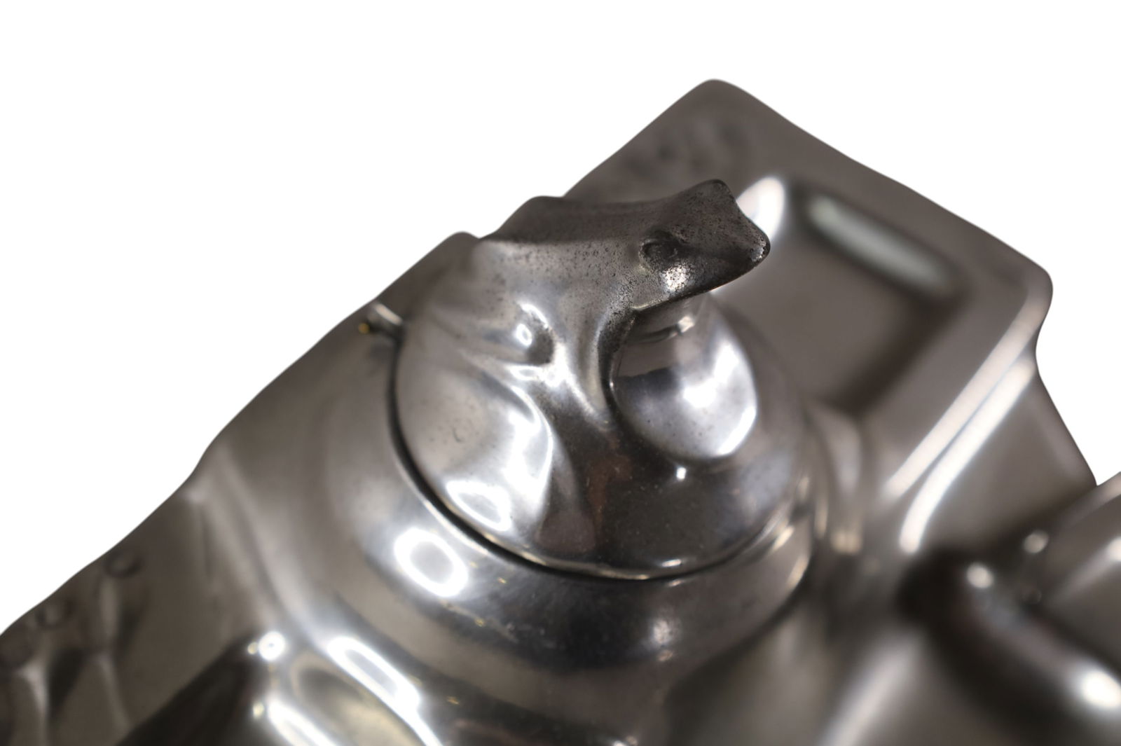 PEWTER FROG INKWELL - 2