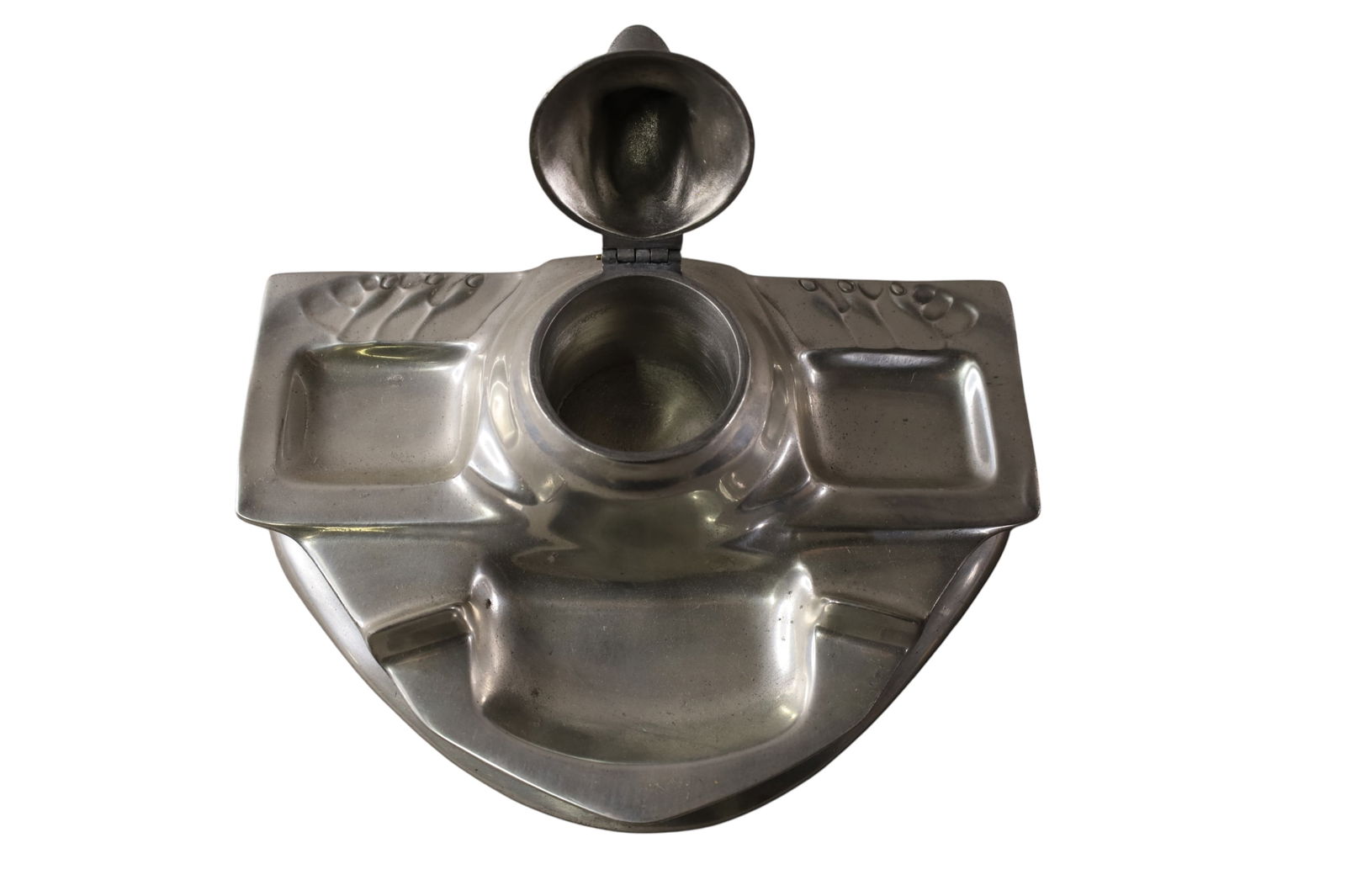 PEWTER FROG INKWELL - 3