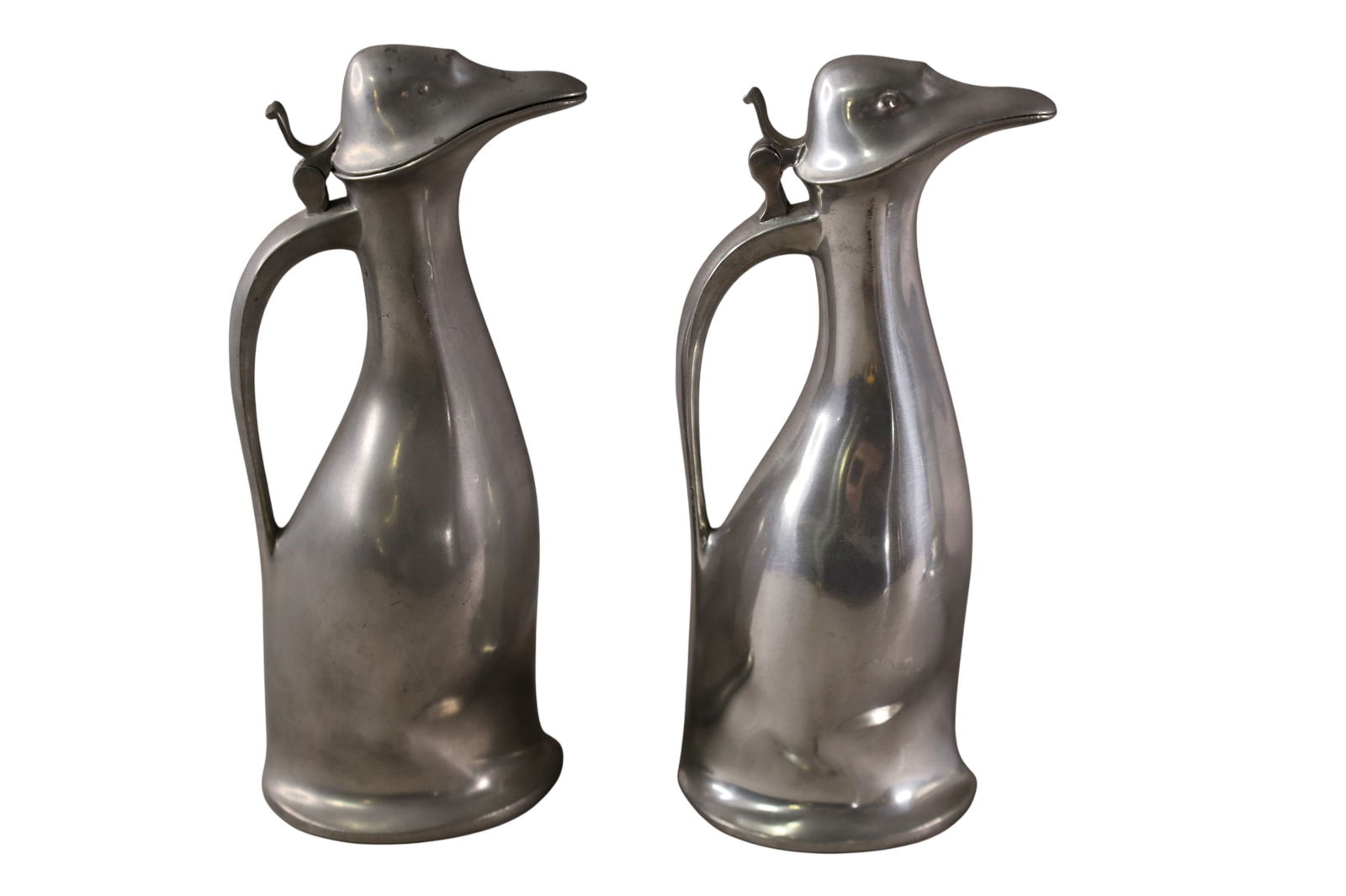 3 PEWTER PENGUIN PITCHERS - 2