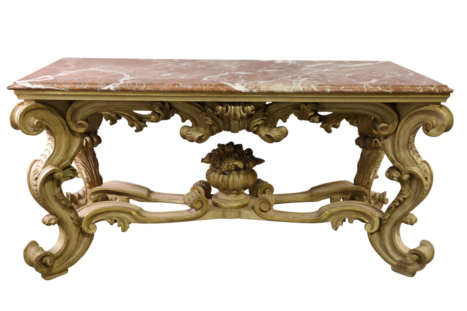 SPANISH ROCOCO MARBLE TOP HALL TABLE (1 of 4)