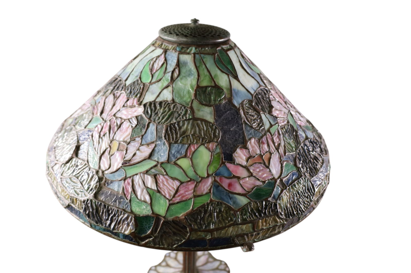 LARGE LEADED GLASS TABLE LAMP - 2