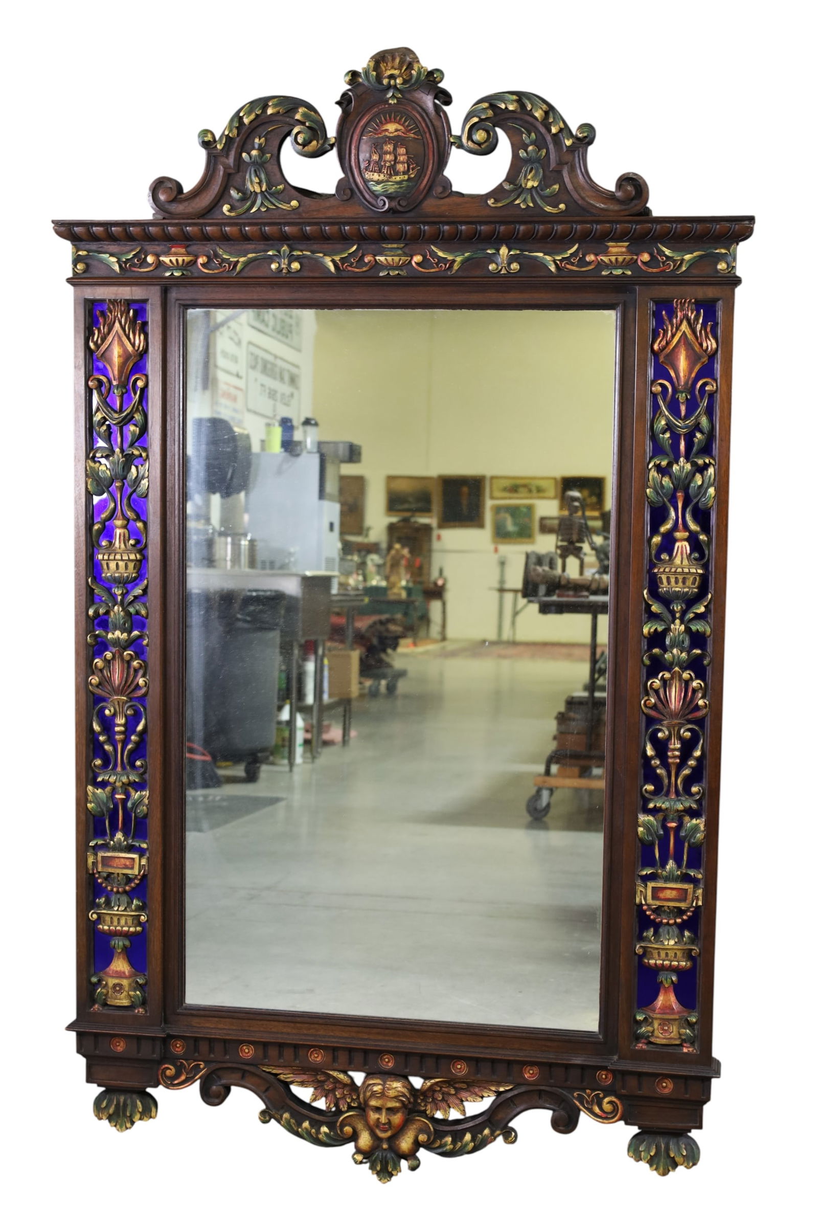 LARGE 1920'S SPANISH STYLE WALL MIRROR (1 of 3)
