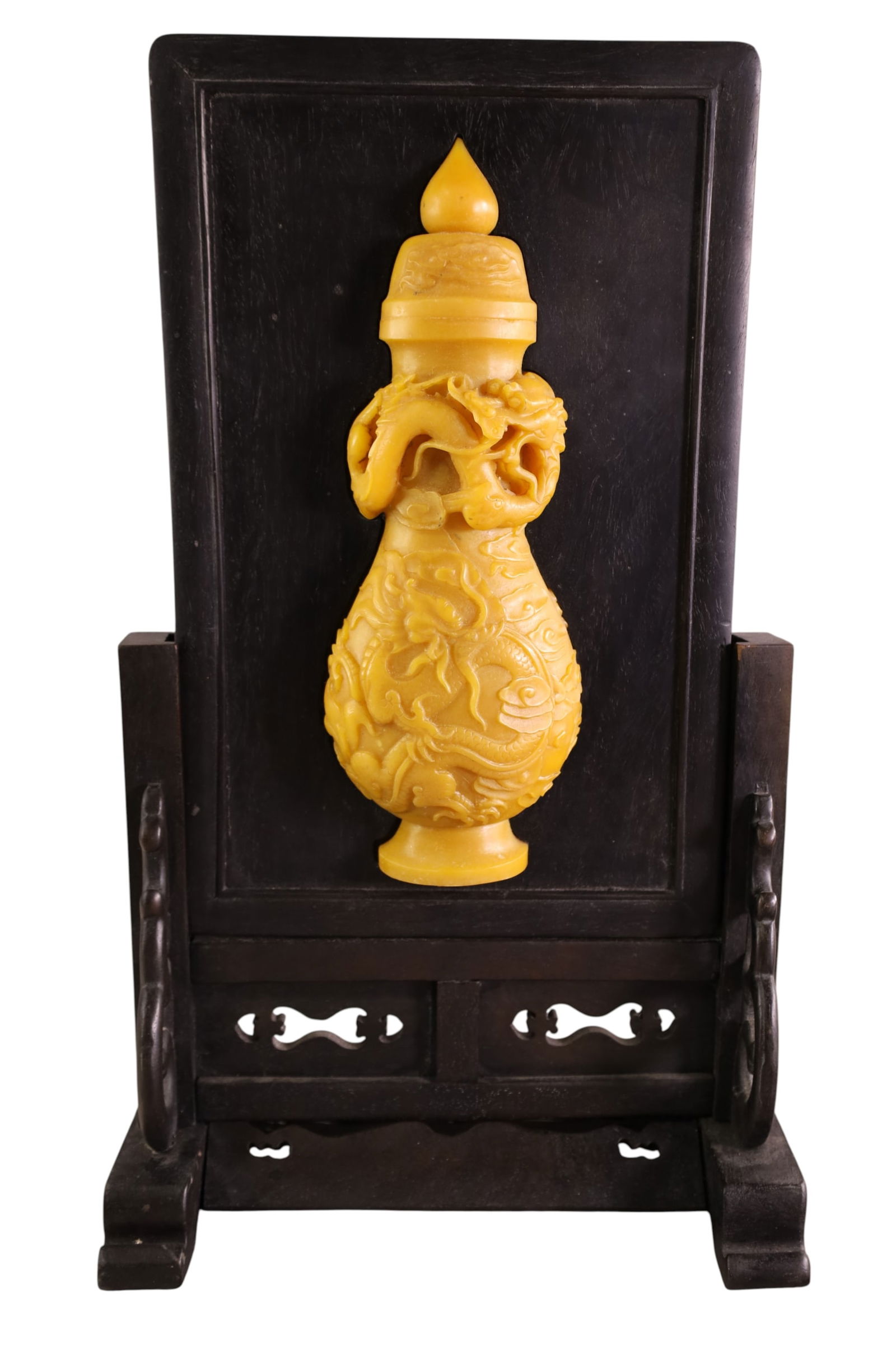 CHINESE TABLE SCREEN: CHINESE TABLE SCREEN, 10 1/2" W x 18" H.