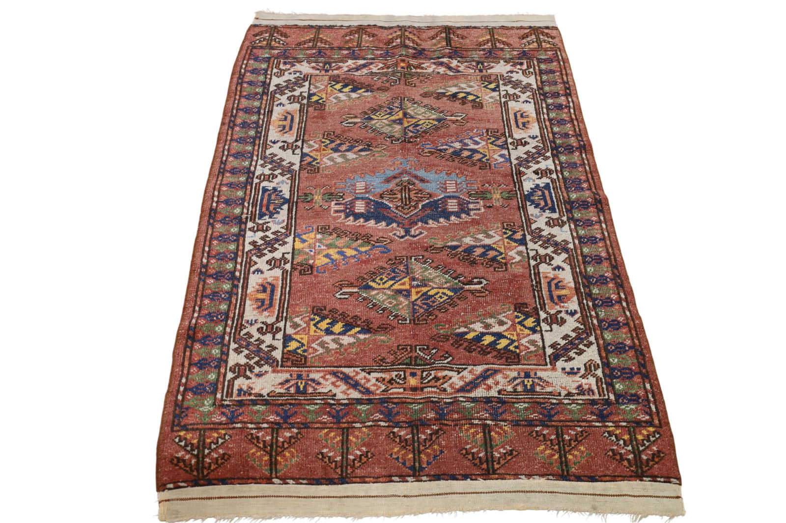 APPROX 5' 4" x 3' 2" HANDMADE WOOL RUG (1 of 2)