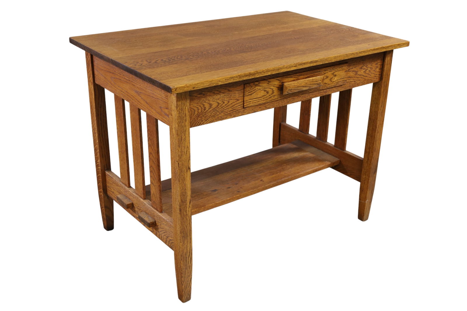 ARTS & CRAFTS OAK LIBRARY TABLE (1 of 2)