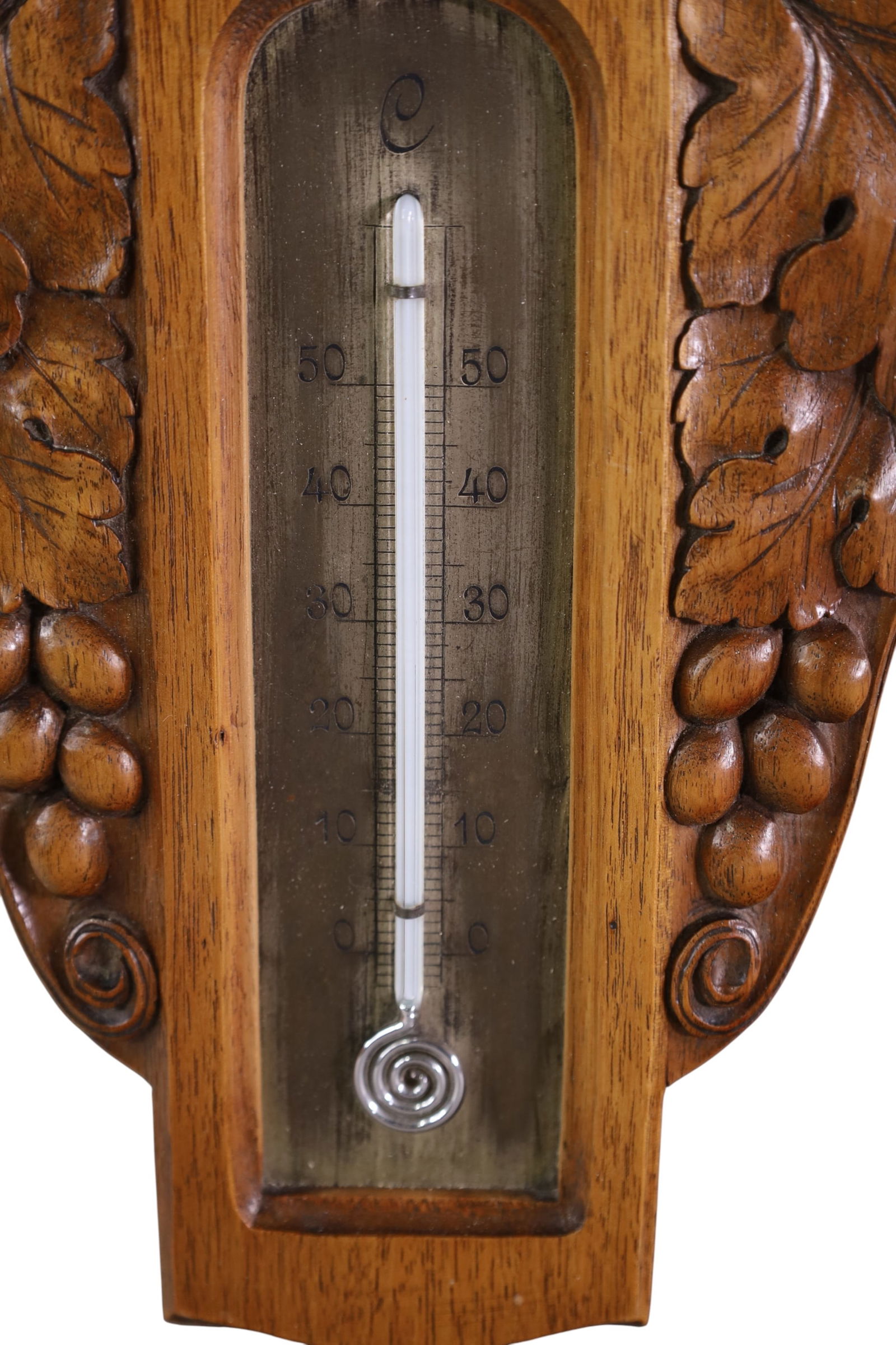 CARVED OAK BAROMETER - 2