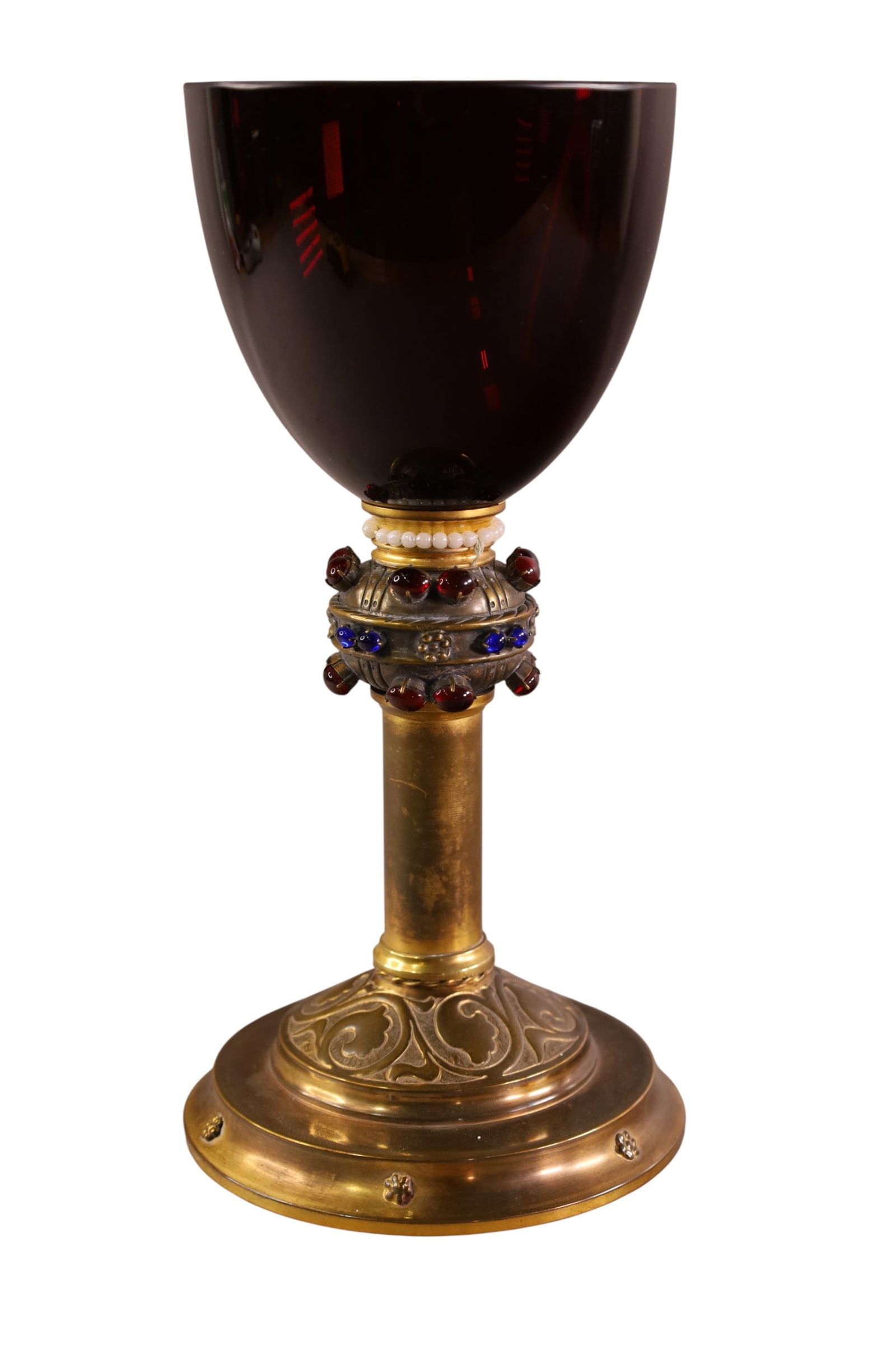 RUBY CHALICE: RUBY CHALICE . 10" H.