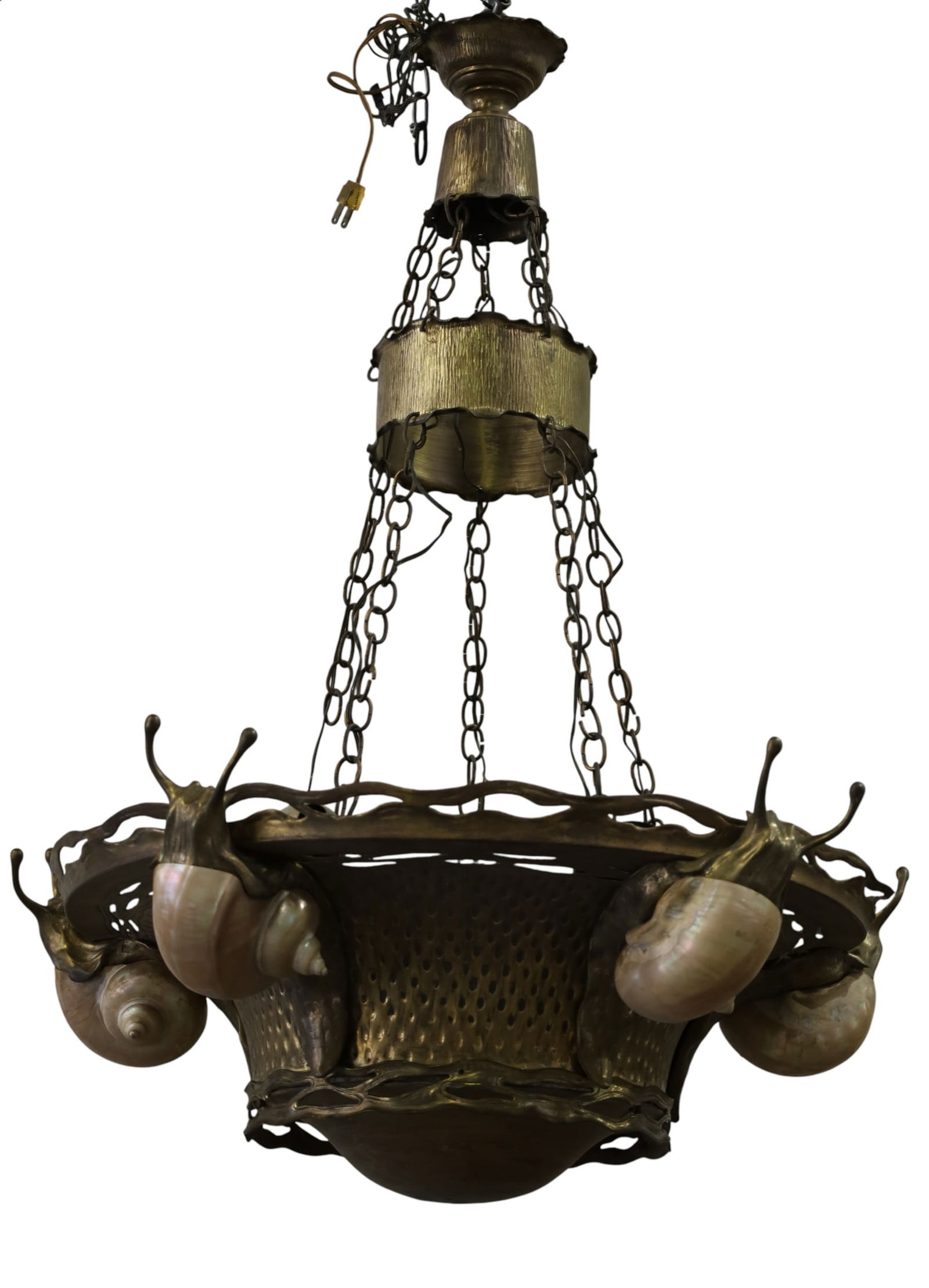 BRASS ART NOUVEAU CHANDELIER (1 of 3)