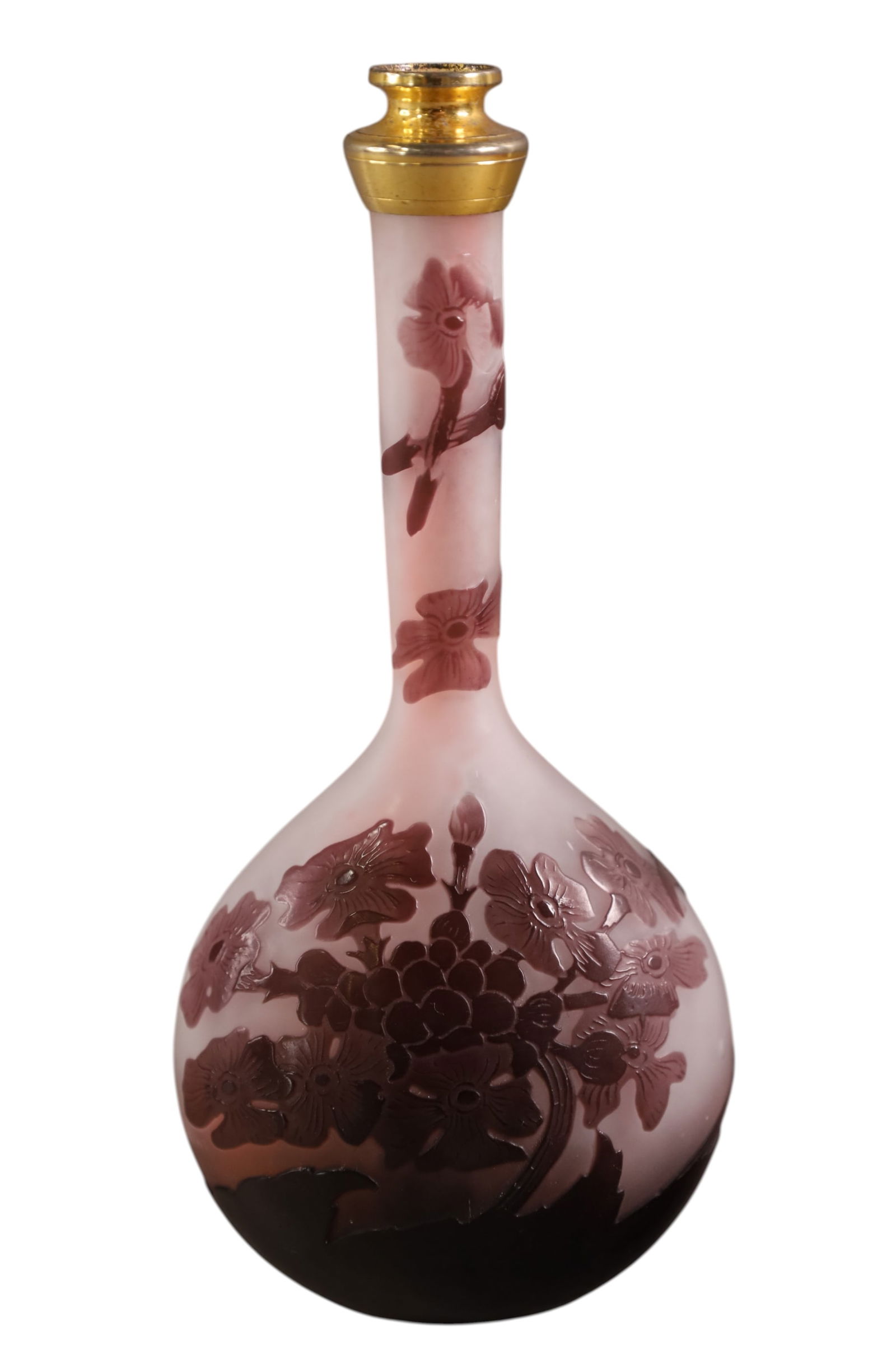 GALLE PERFUME: ART GLASS GALLE PERFUME, 7" H.