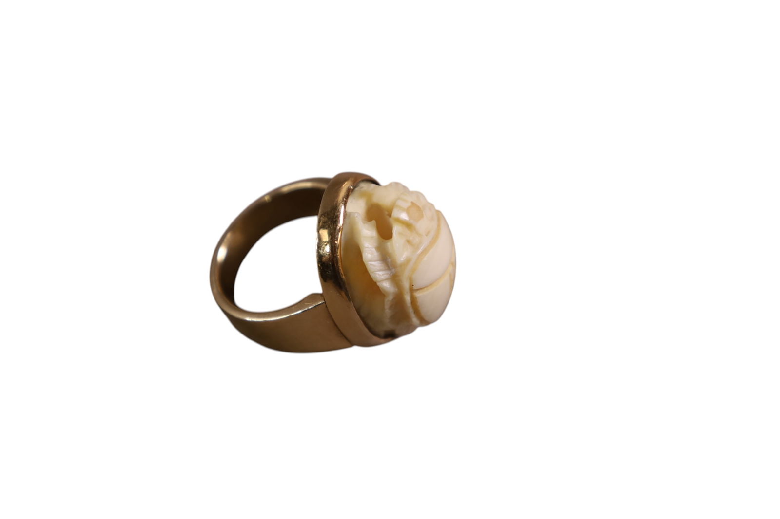 14K GOLD RING W/ SCARAB - 2